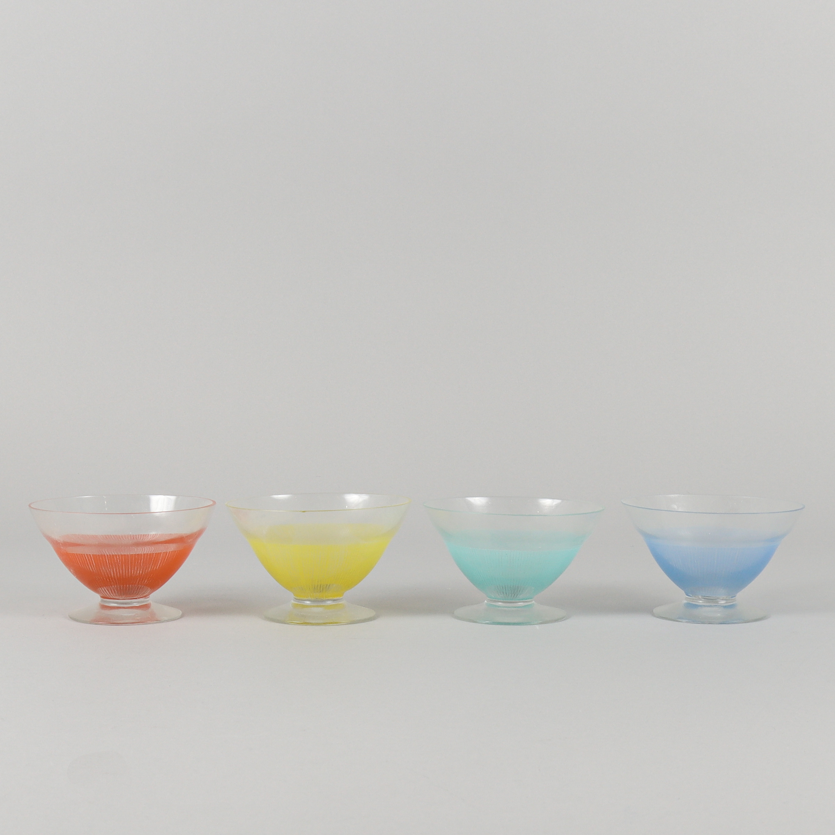 BENGT ORUP. Dessertglas 4 stycken, Johansfors, 1950-tal.