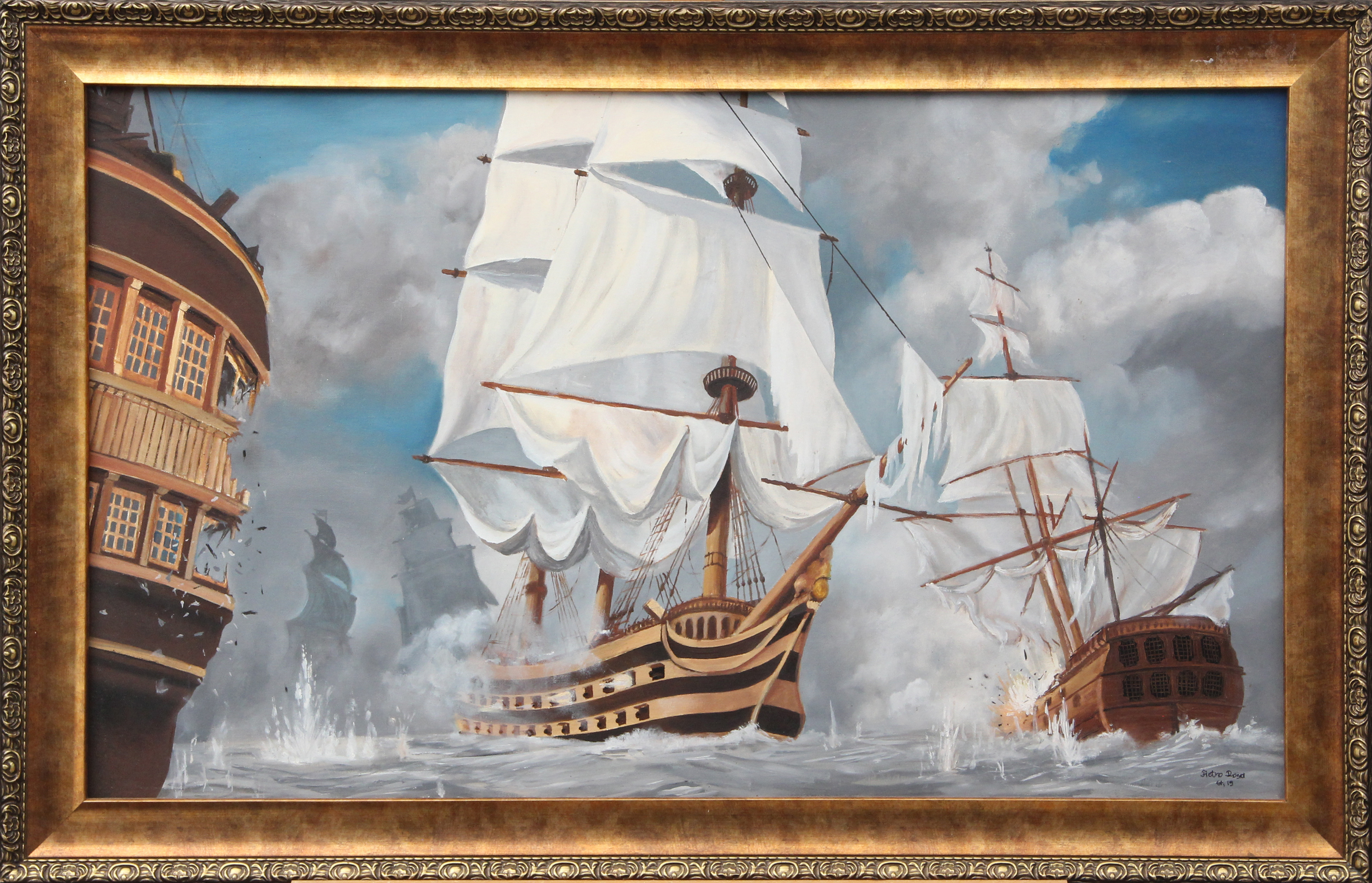 RETRO ROSA. OLJA, på duk, signerad.