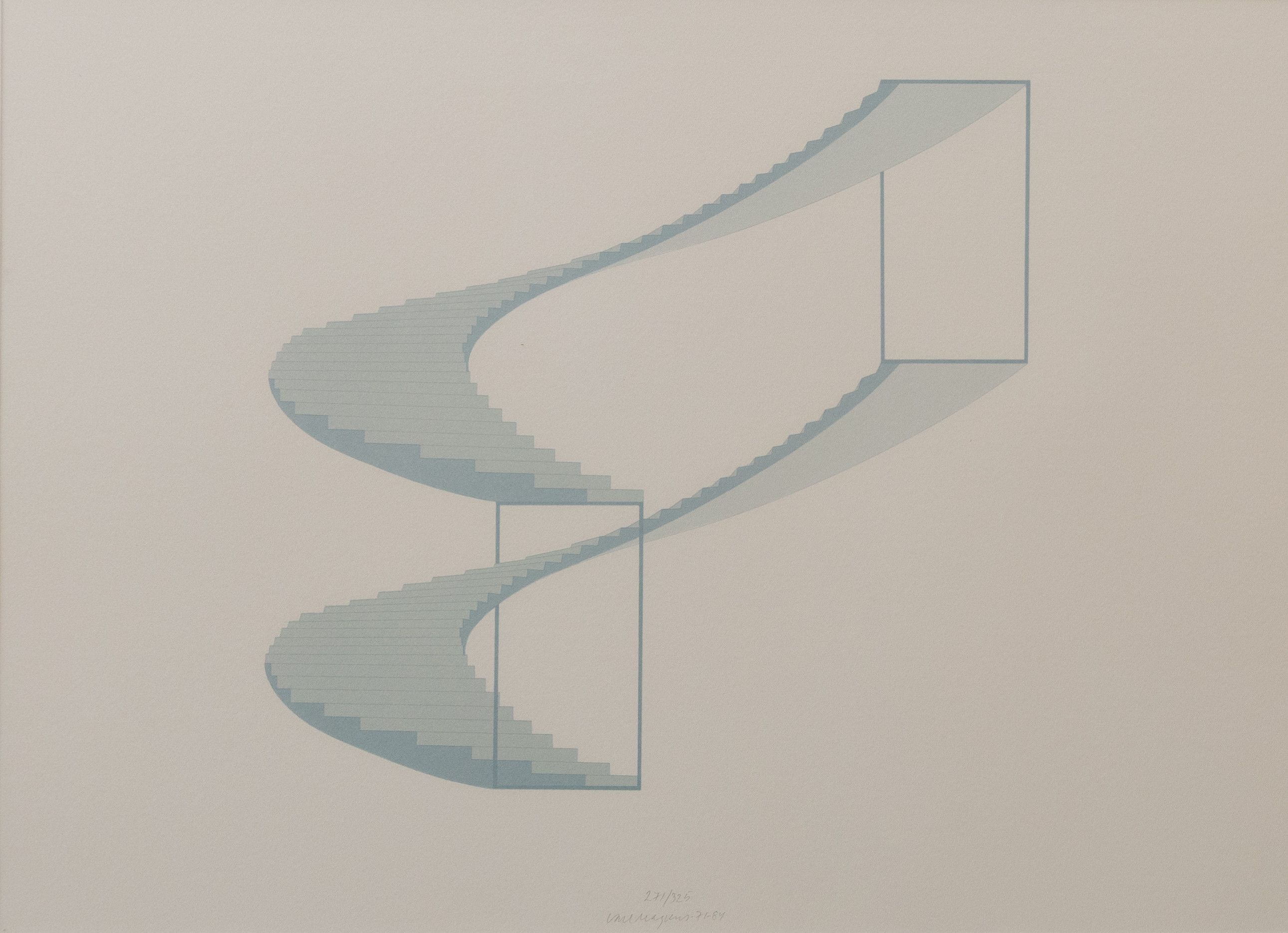 CARL MAGNUS. Geometrisk komposition, färglitografi, signerad, numrerad 271/325.