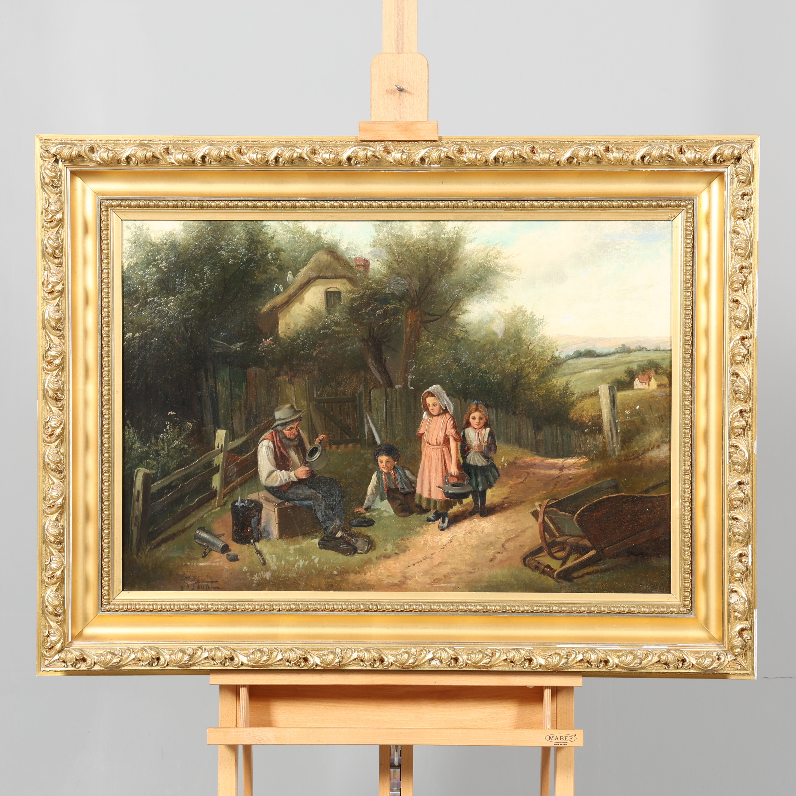 OIDENTIFIERAD KONSTNÄR. OLJA PÅ DUK, signerad S. Hunt.