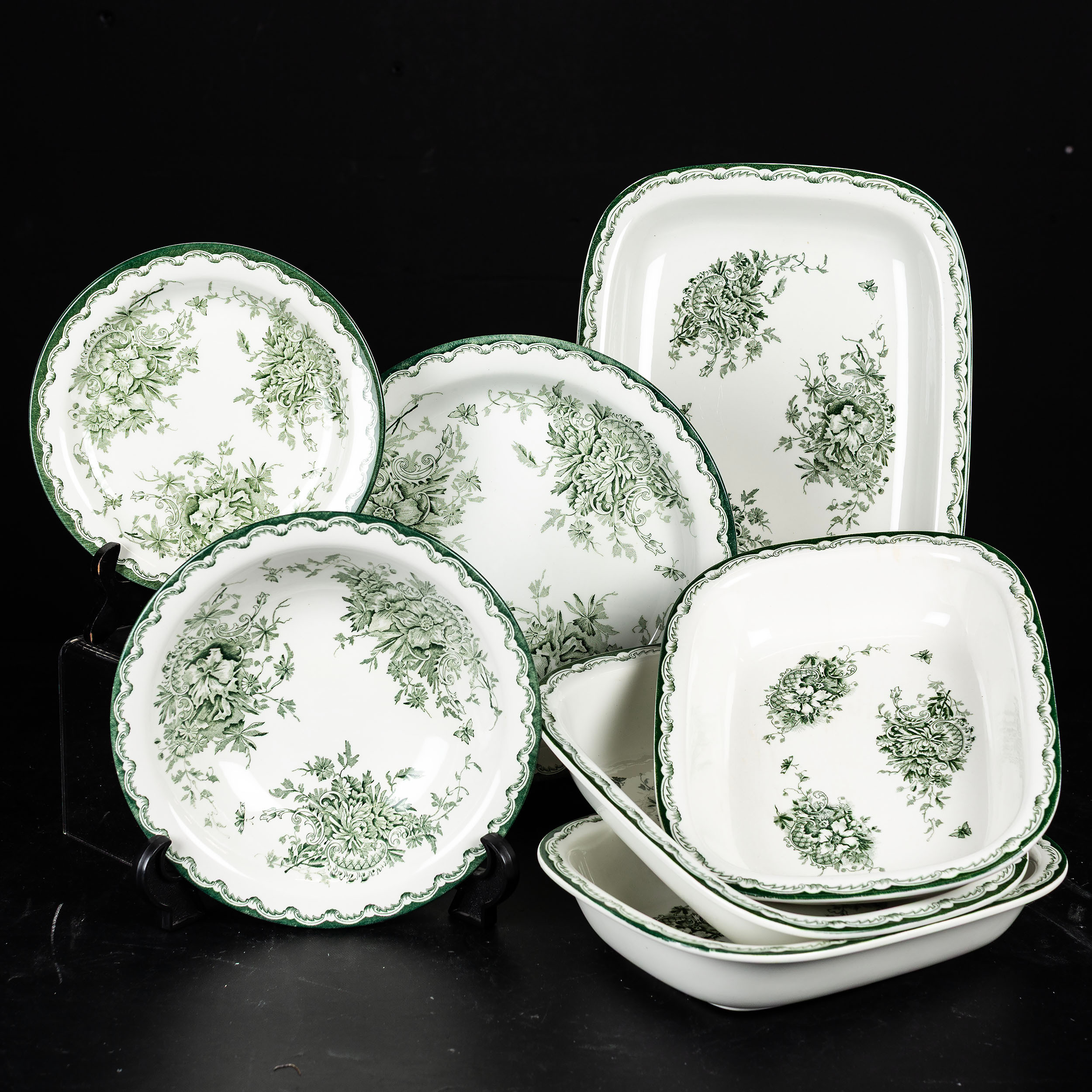 MATSERVIS, 46 delar, "Grön Anna", Rörstrand.