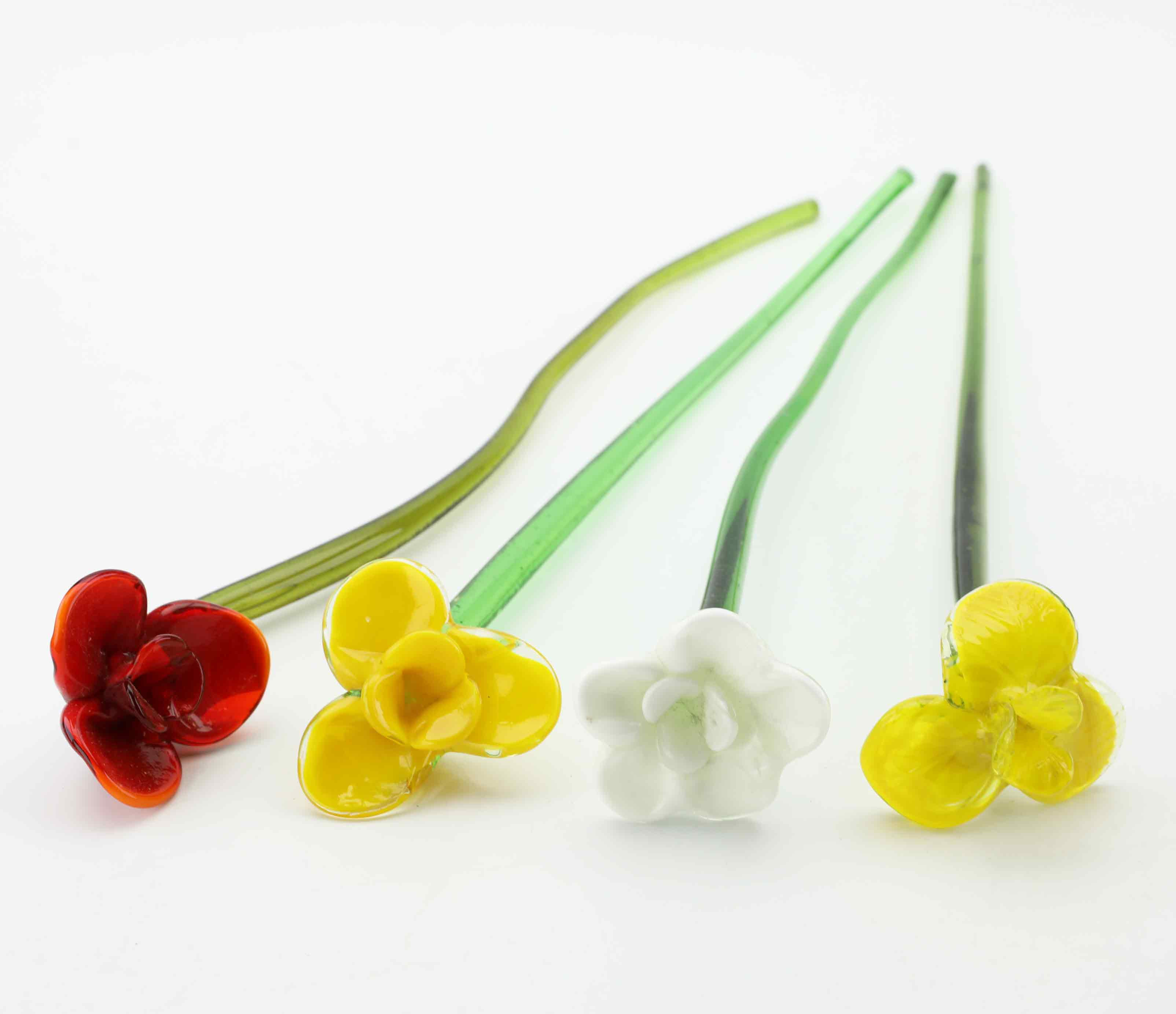 GLASBLOMMOR/BLOMBUKETT, handblåst glas, 1900-talets andra hälft.