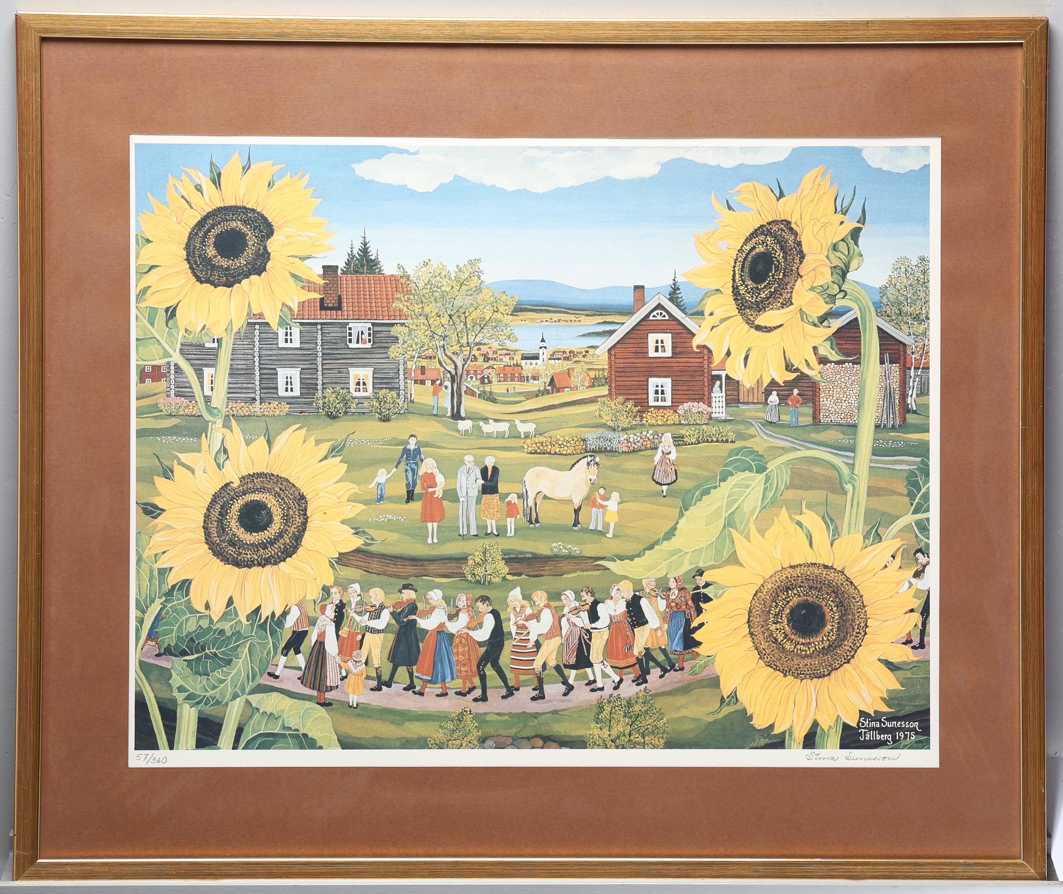 STINA SUNESSON. Grafiskt tryck, signerad, numrerad 57/360, daterad 1975.