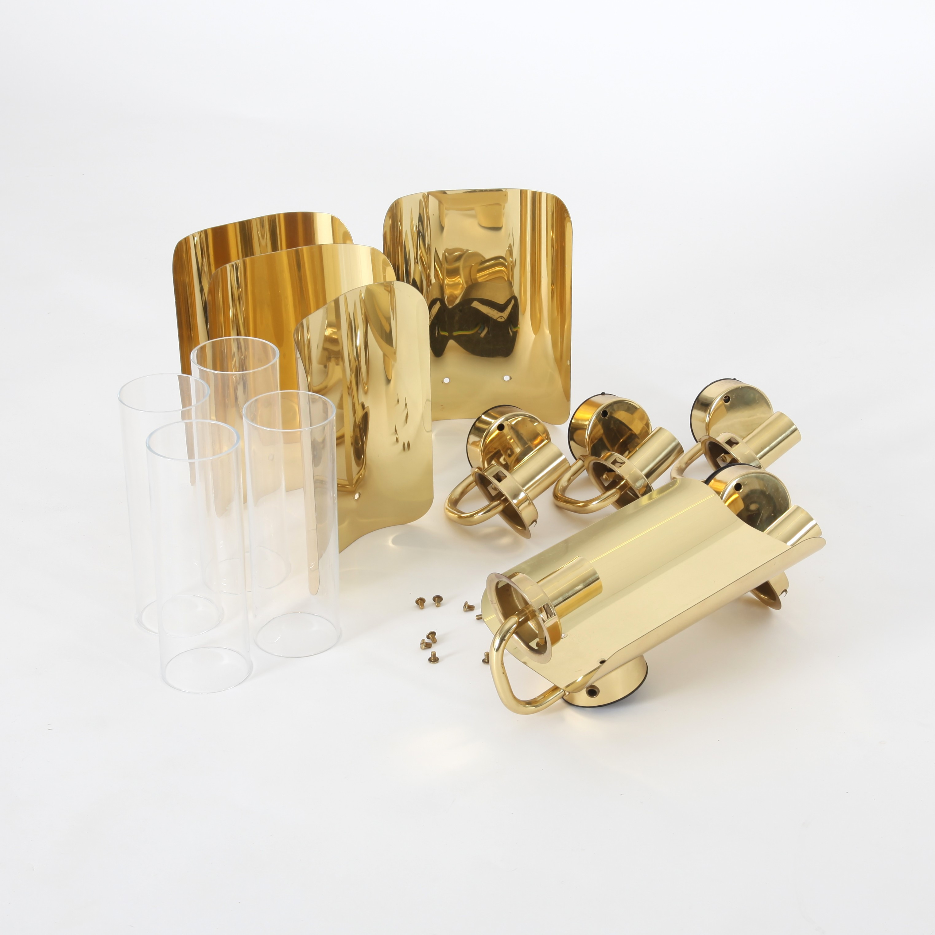 VÄGGLAMPETTER, 5 st, modell 330/1, Hans-Agne Jakobsson AB, Markaryd Sweden, 1960-tal.