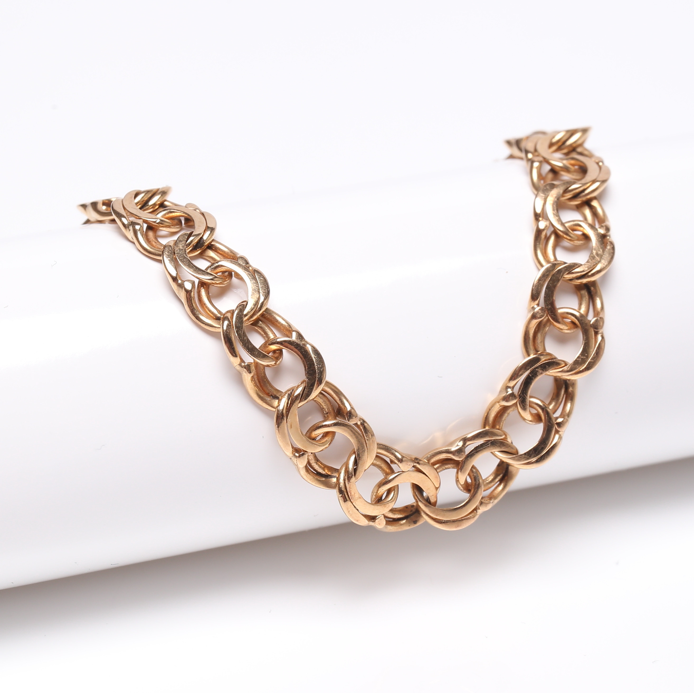 ARMBAND, 18K guld, bismarckslänk, vikt ca 11.9 gram.