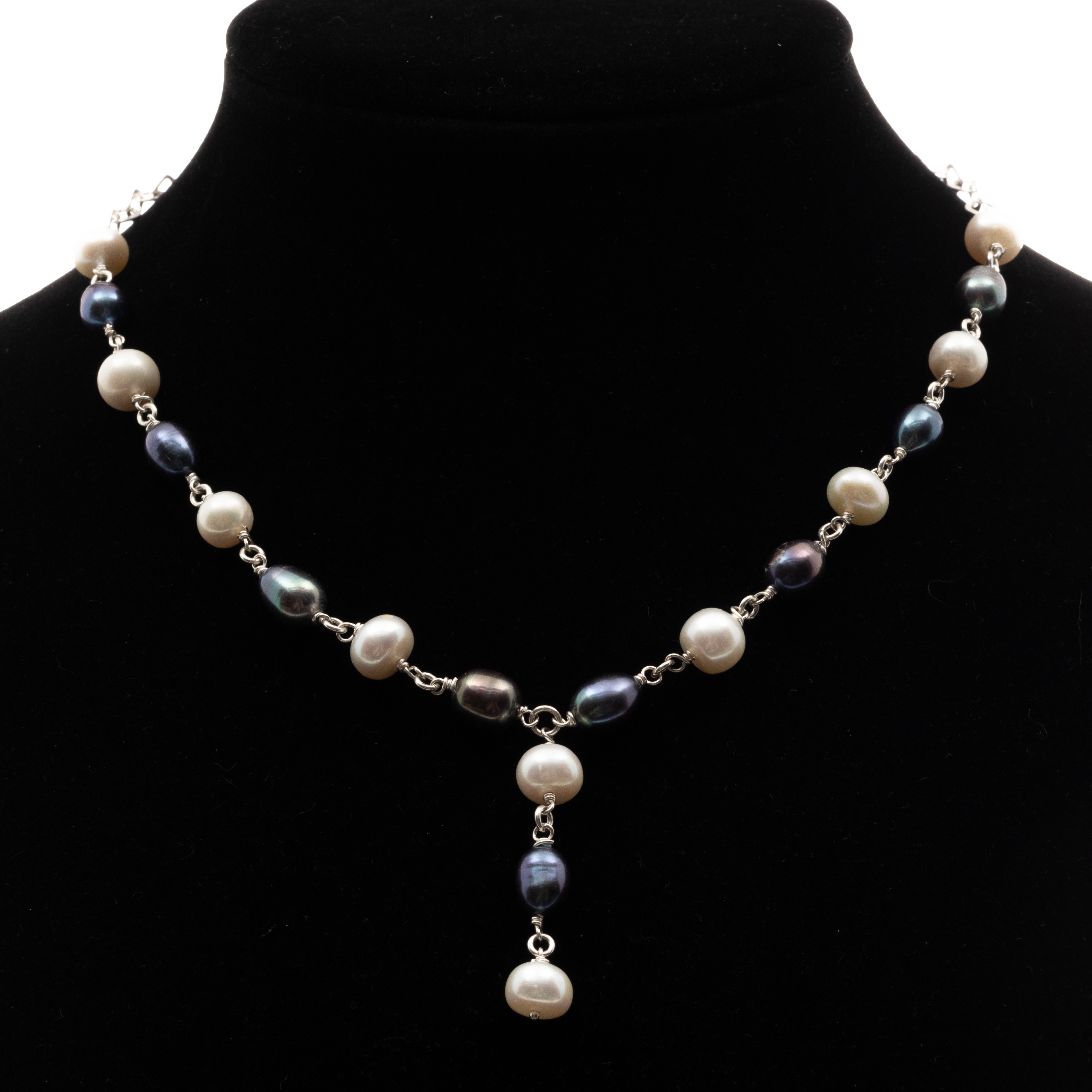 COLLIER, Sterlingsilver, Pärlor.