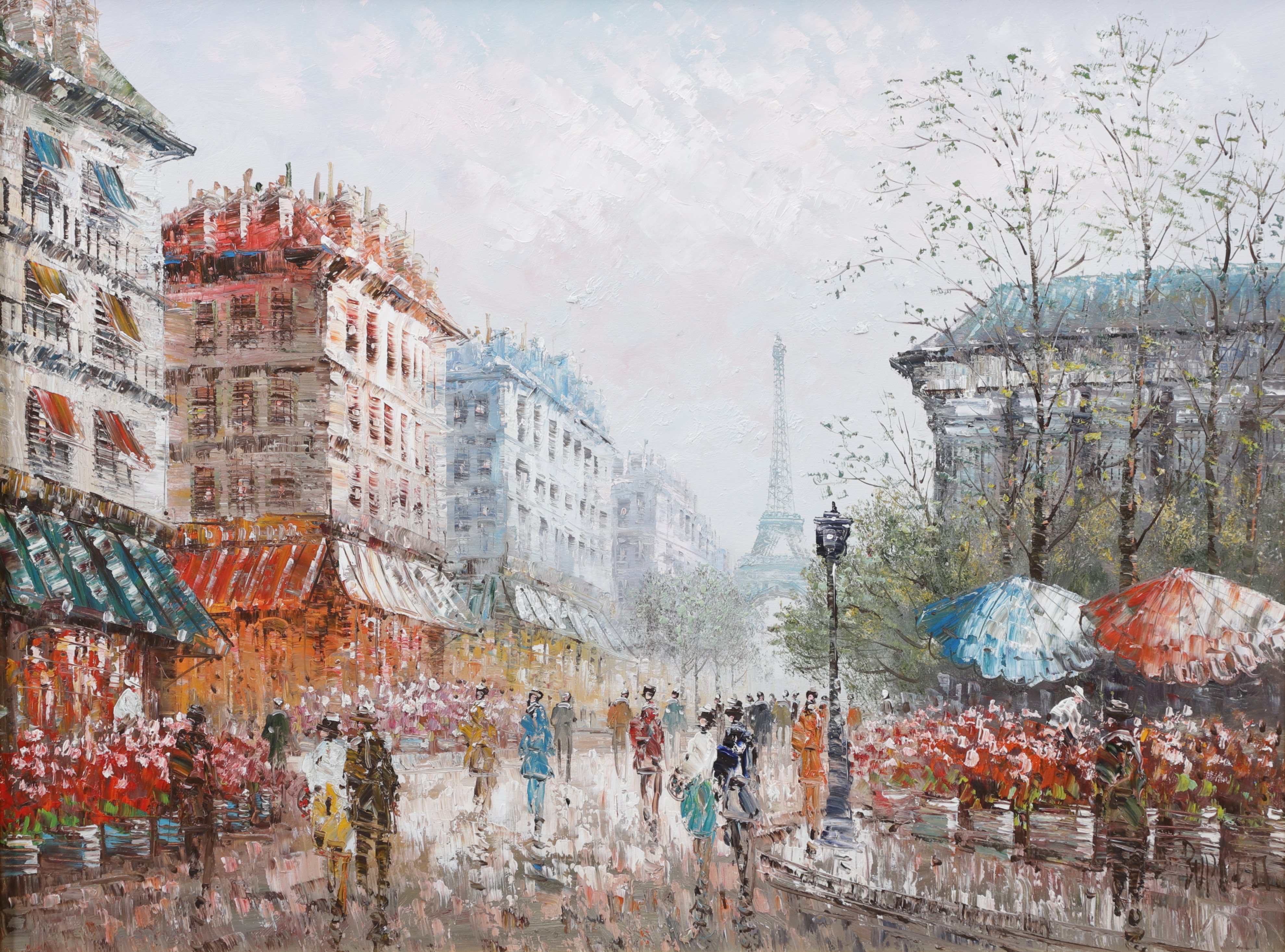 CAROLINE BURNETT. Paris, olja på duk, signerad.