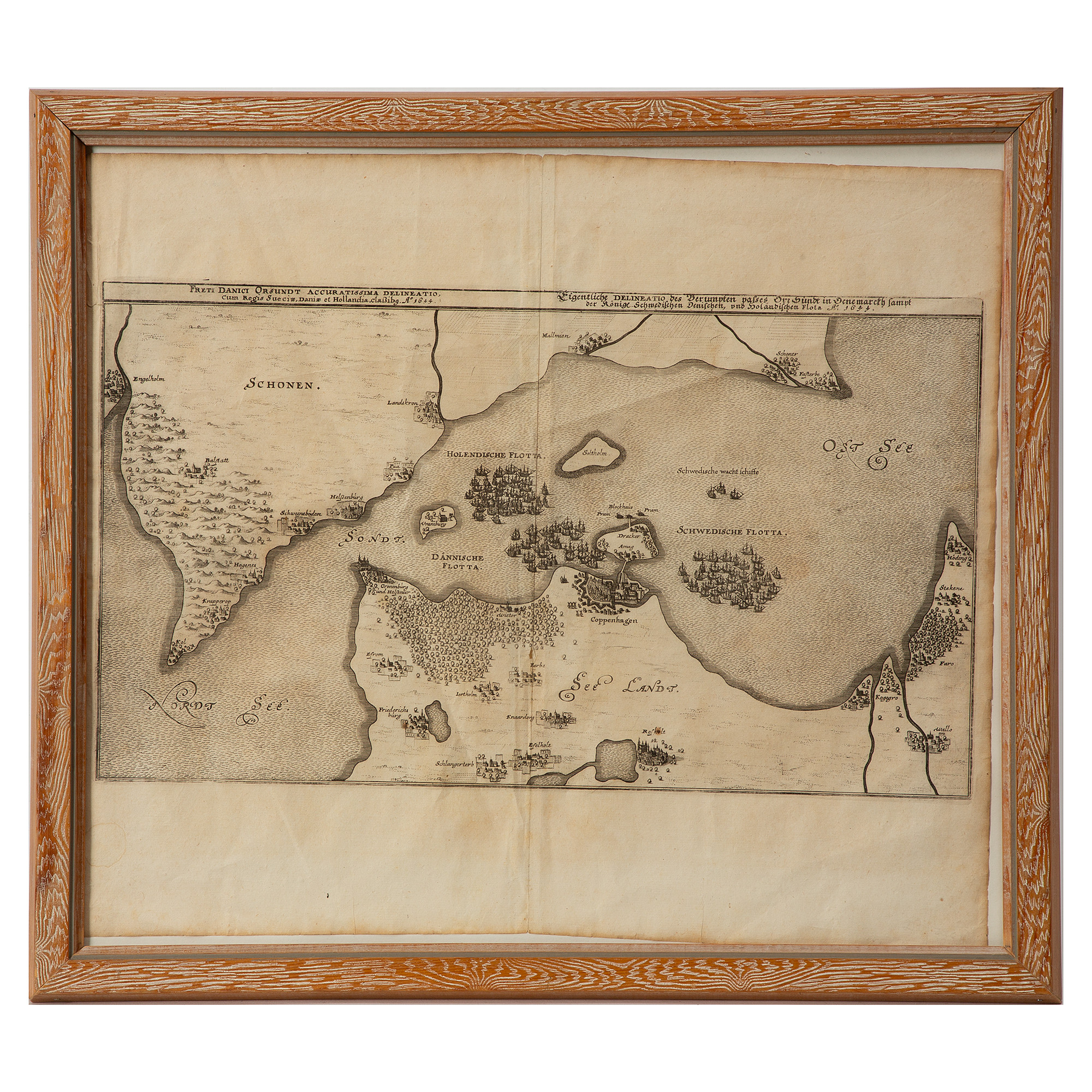 KARTA, Öresund, daterad 1644.