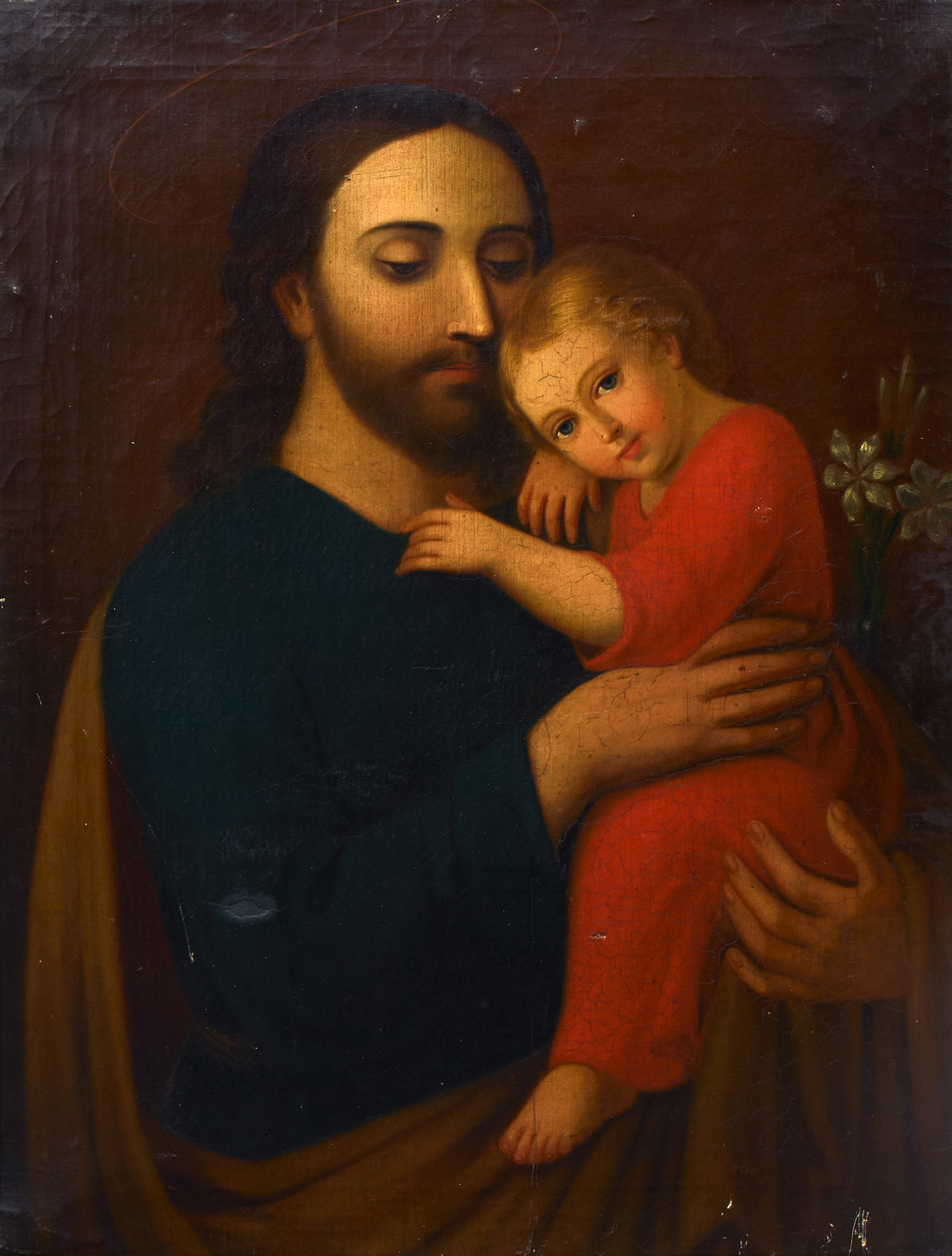 OKÄND KONSTNÄR. Josef med Jesusbarnet.