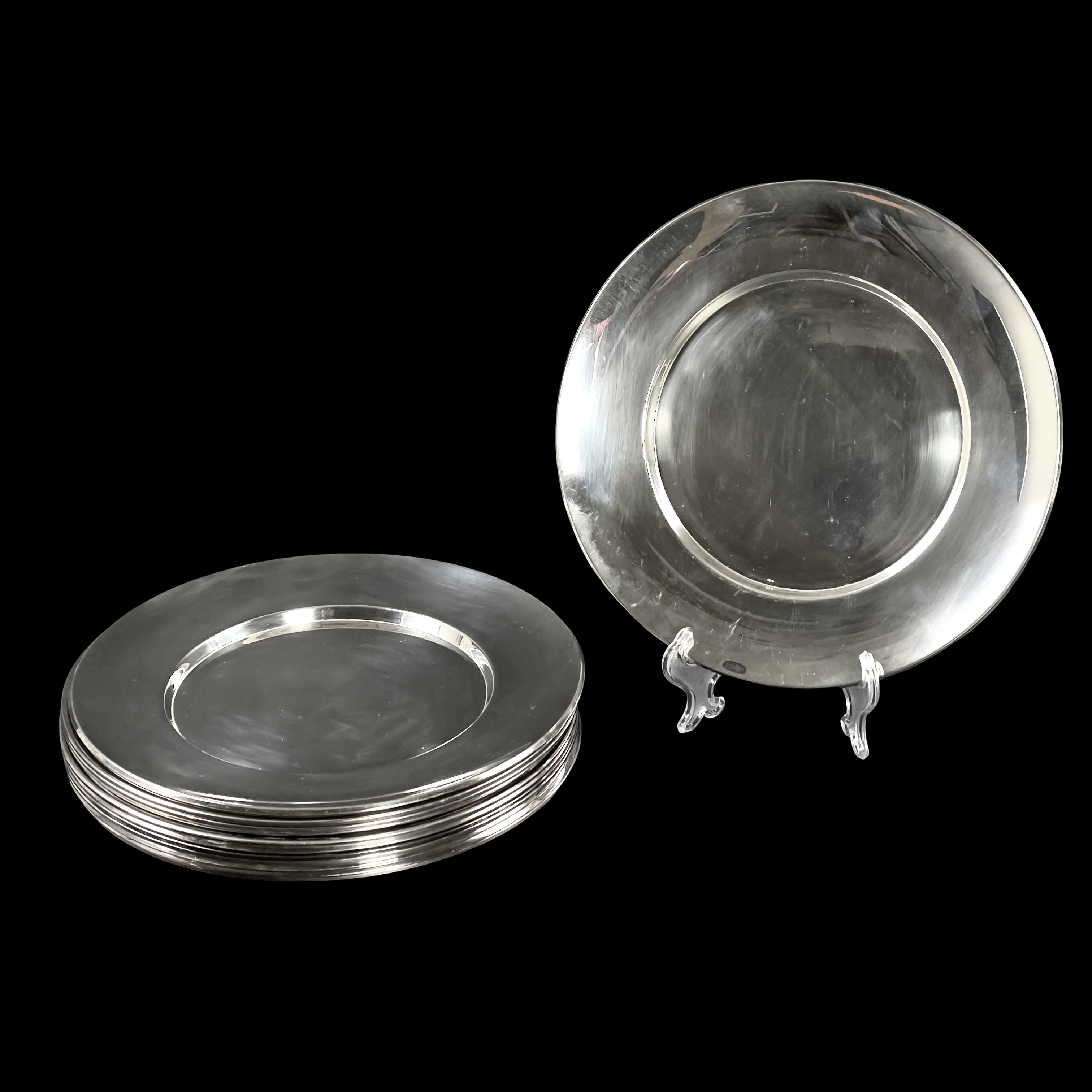 KUVERTTALLRIKAR, 12 st, silver, Cohr, Danmark. Total vikt ca 4945 gram.