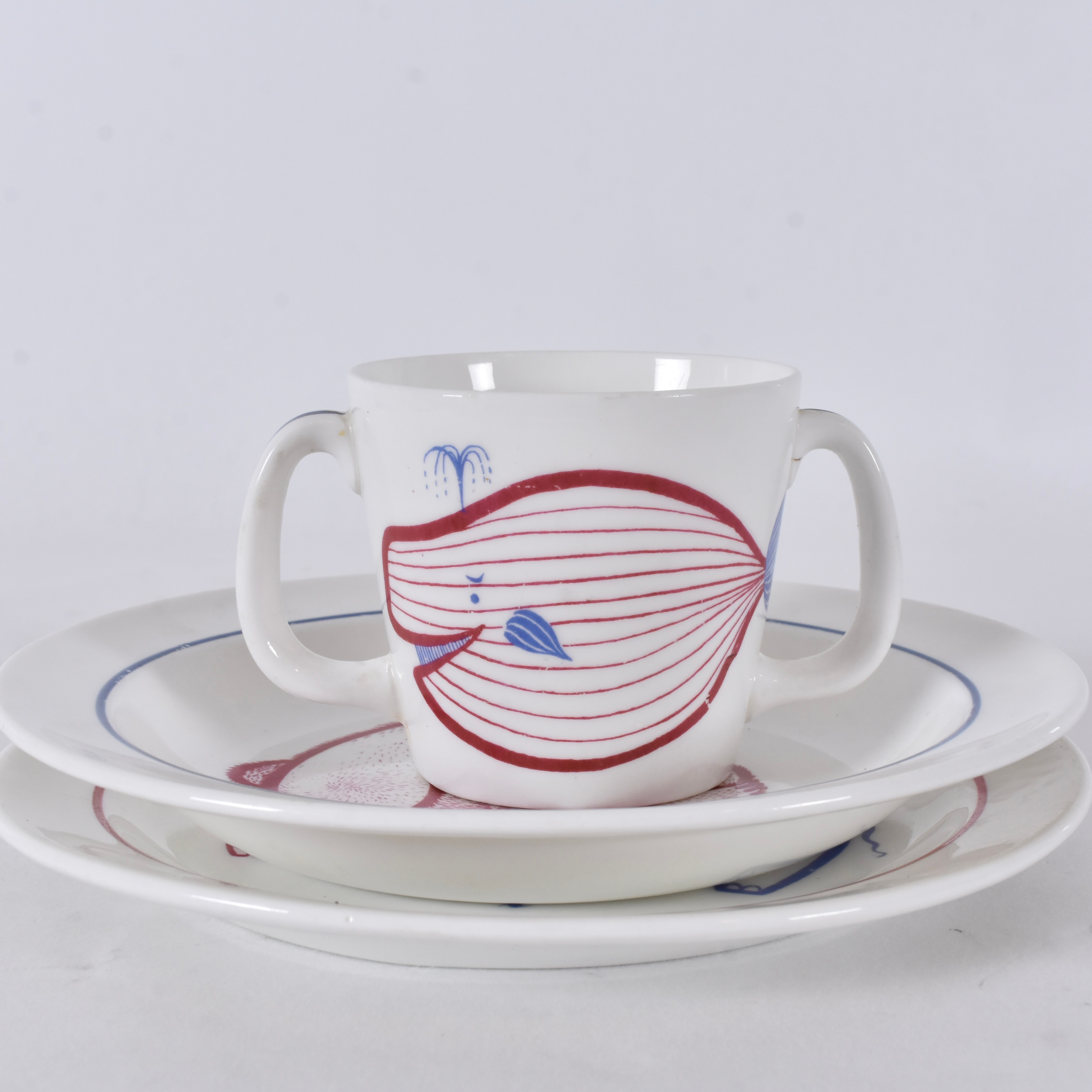 STIG LINDBERG. SERVISDELAR, 3-stycken, porslin, "Baby", Gustavsberg.