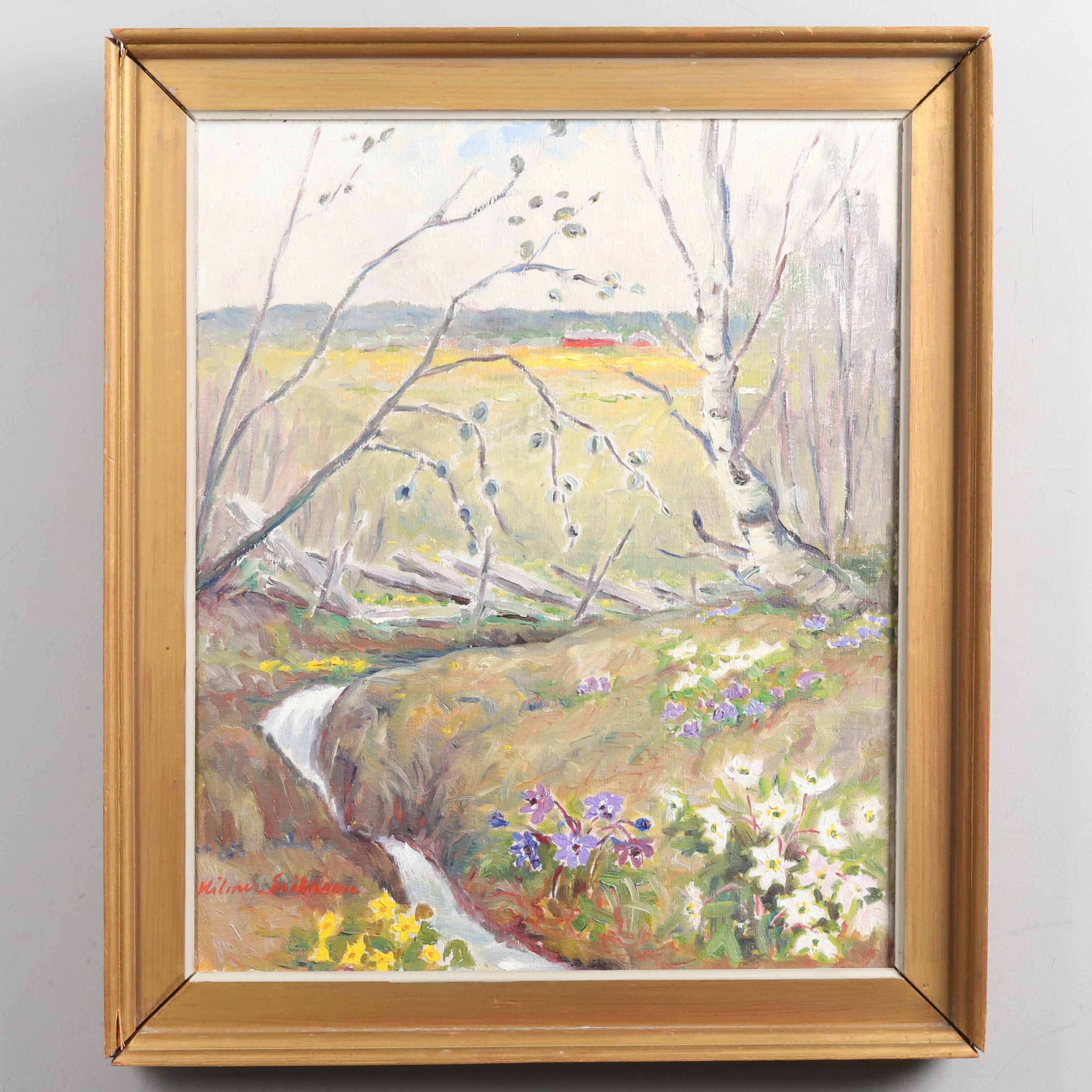 HILMER ERIKSSON (1881-1962). Olja på duk. "Vårmotiv", signerad.