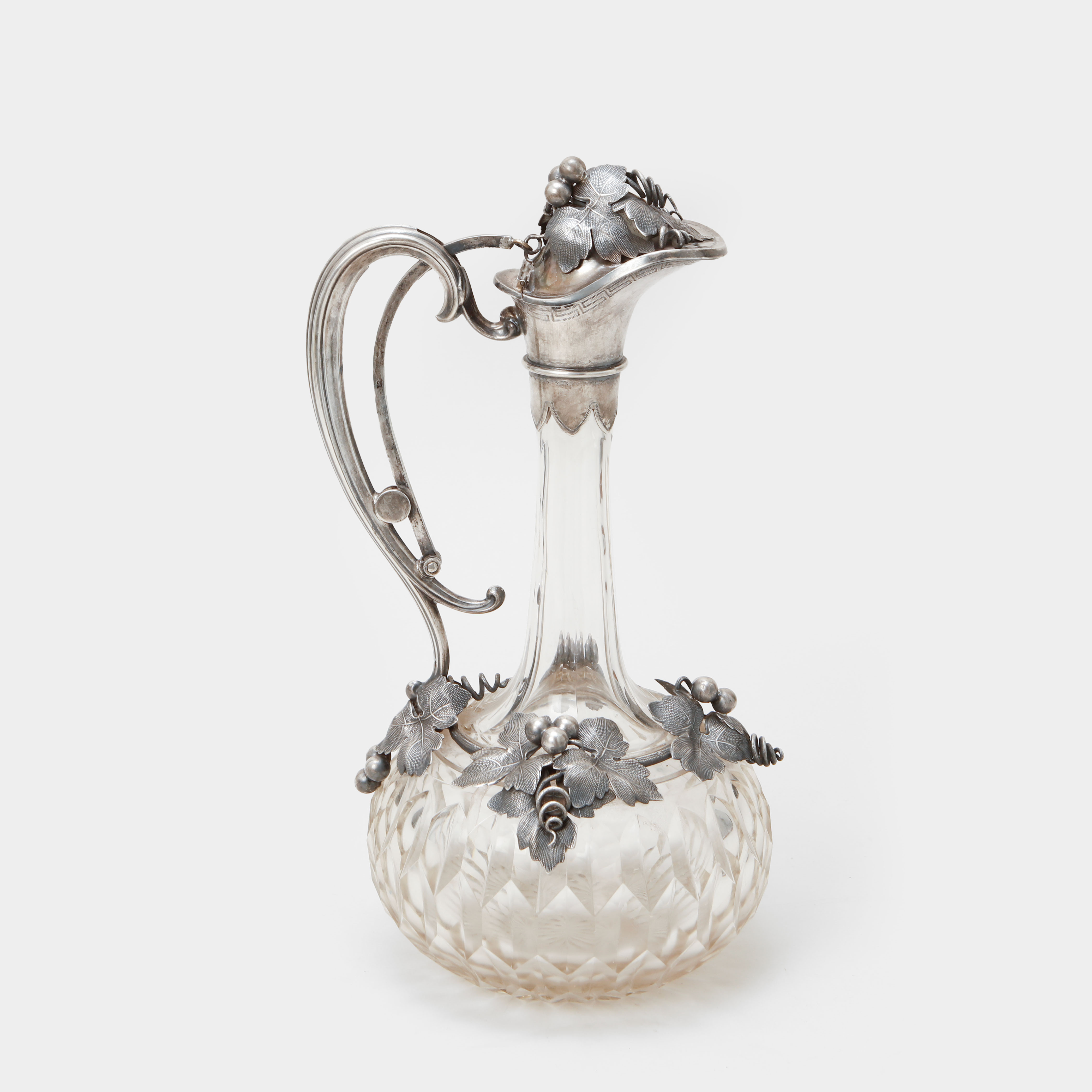 GUSTAF MÖLLENBORG. Vinkanna, silverbeslag, 1875 Stockholm.