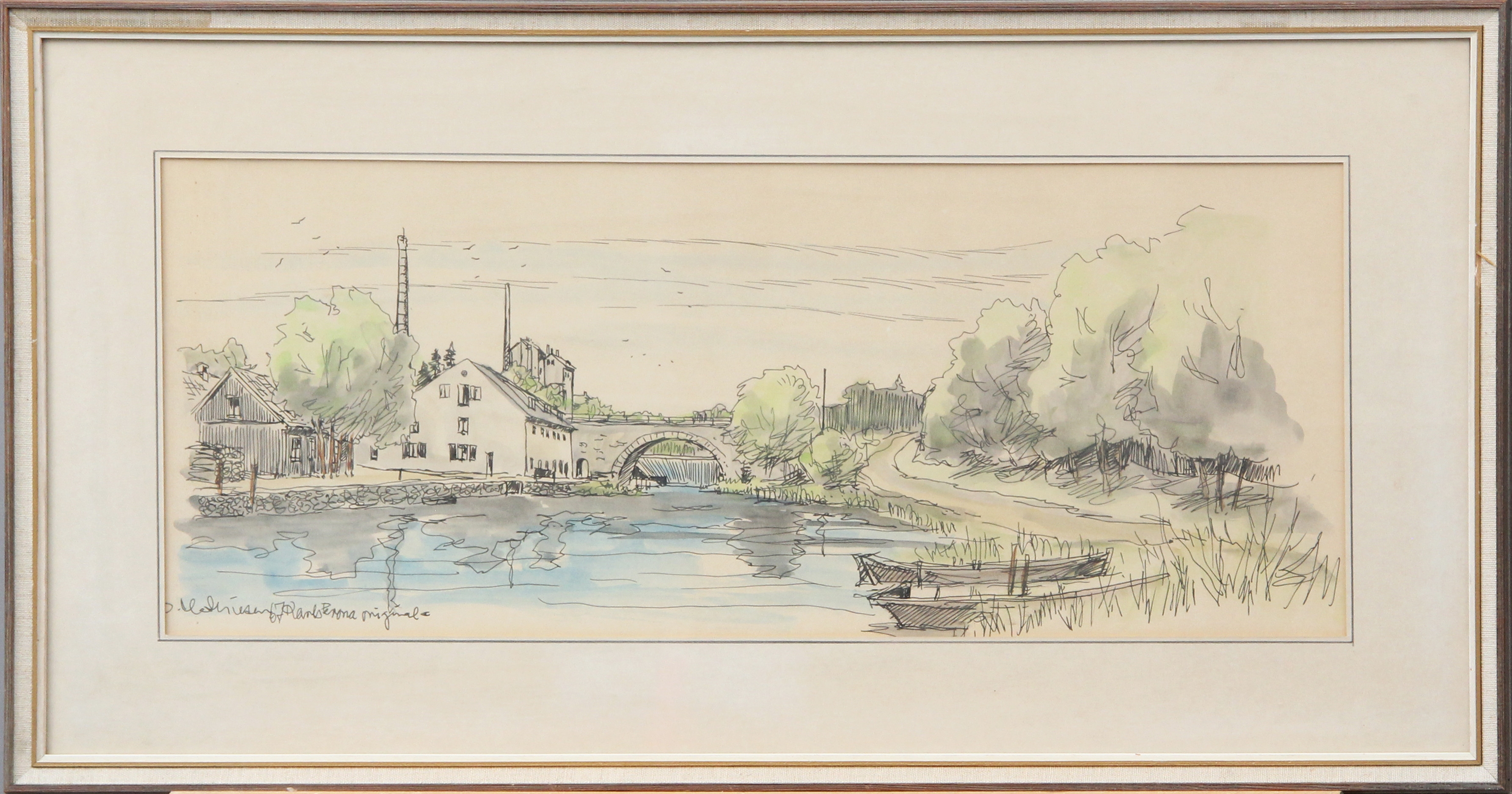 OLE MATHIESEN. AKVARELL, Karlskrona, signerad.