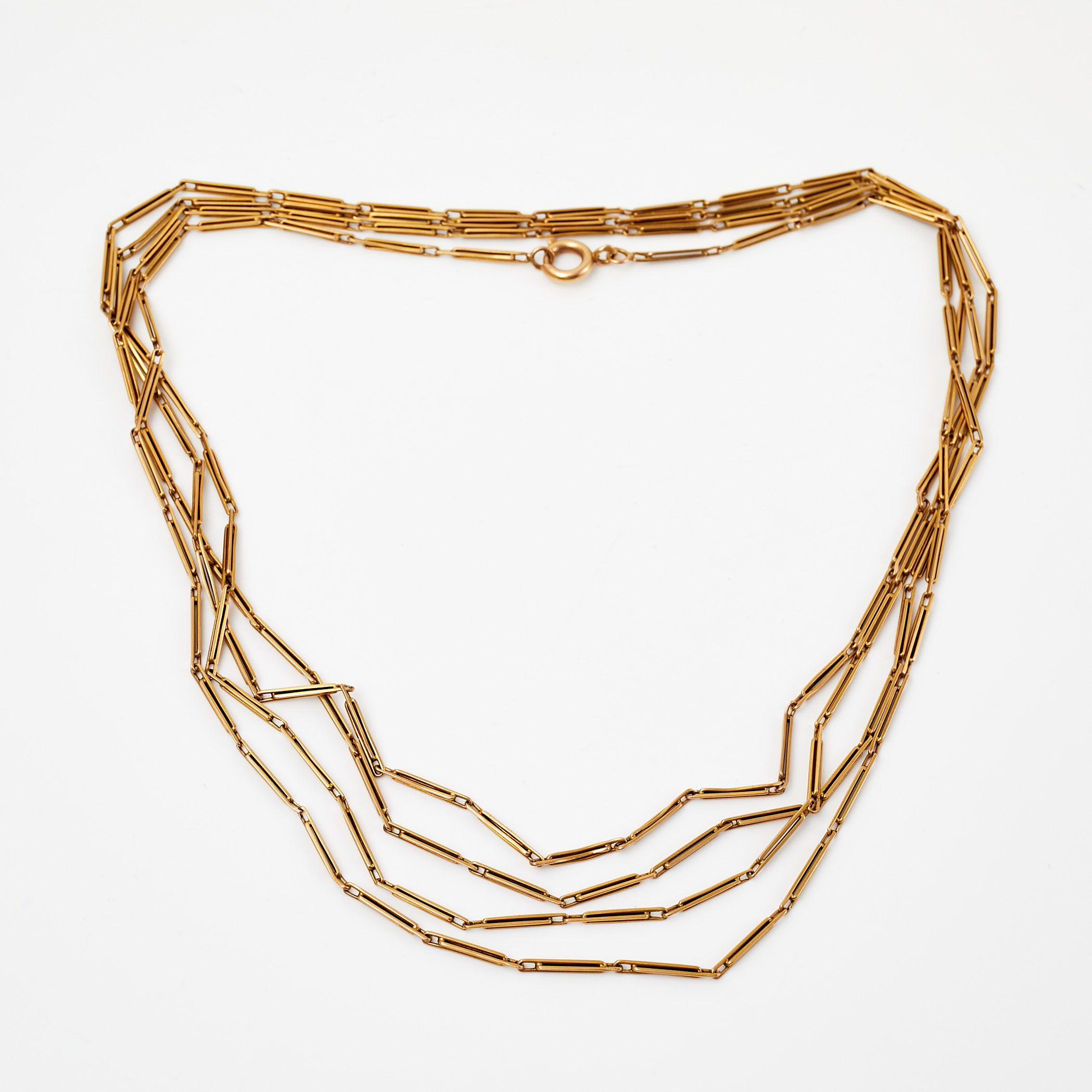 COLLIER. 18k guld, fantasilänk, svenska kontrollstämplar, otydlig årsstämpel, omkring 1940-tal.