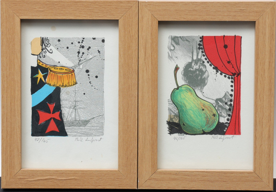 BO ERIK  LUNDQVIST. Kompositioner, färglitografi, signerade och numrerade.