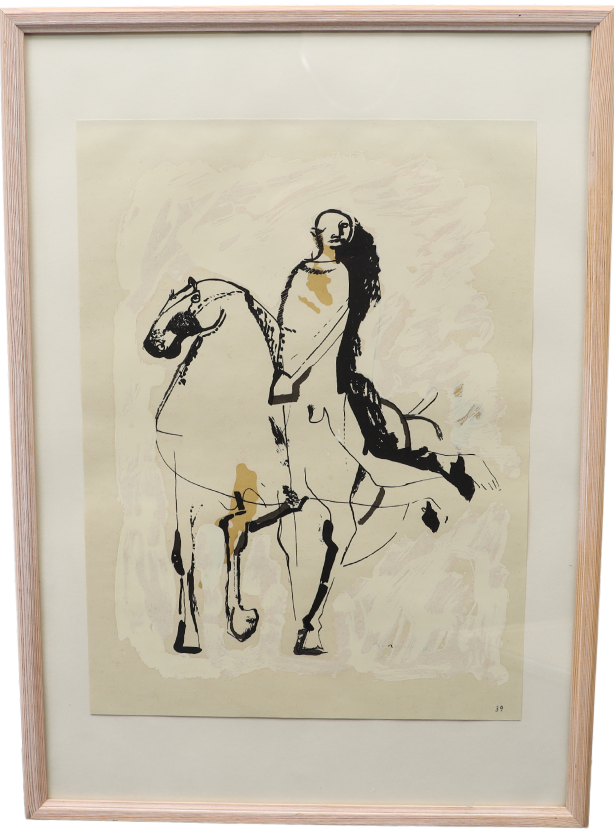 MARINO MARINI. Silkscreen, ryttare på häst.