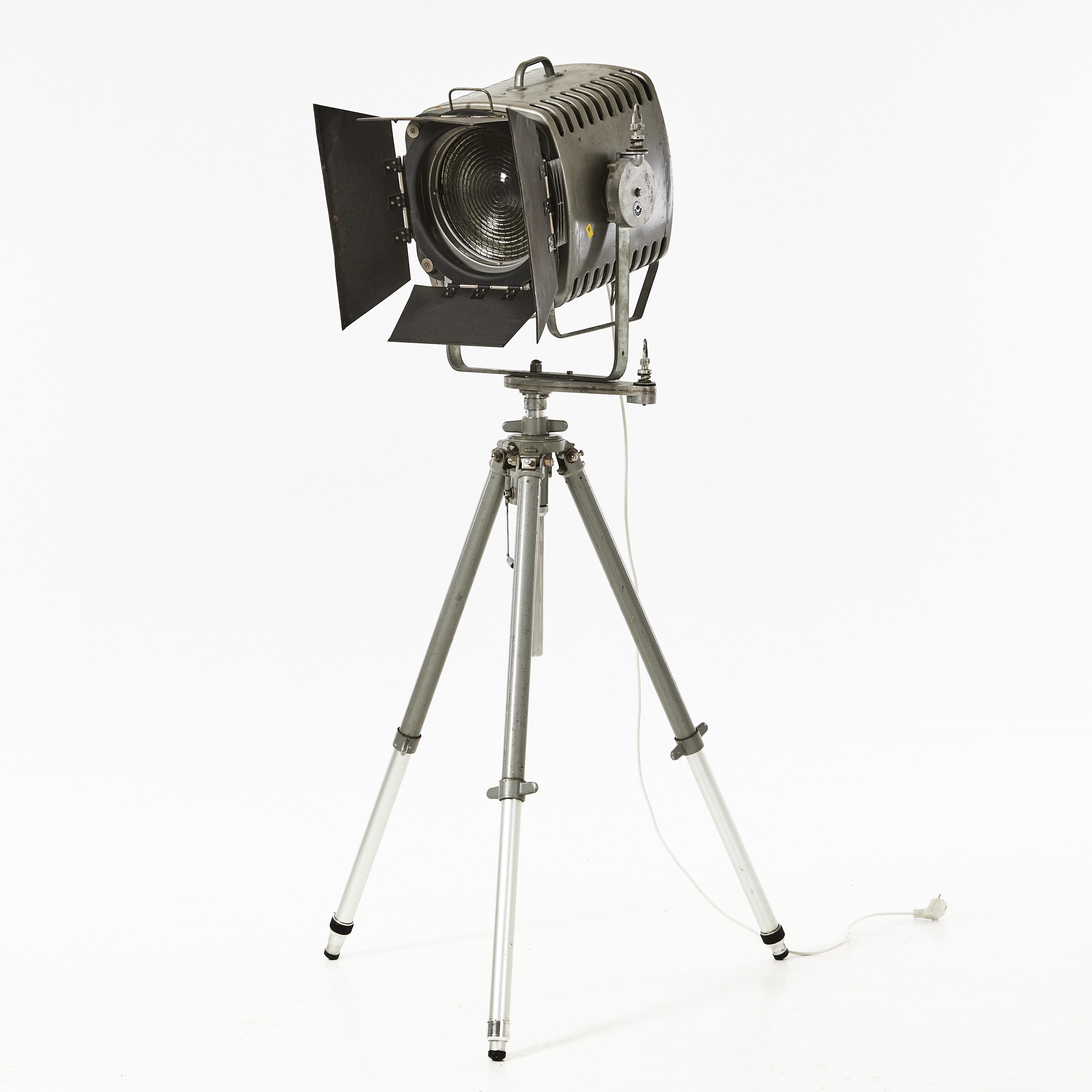 STRÅLKASTARE / GOLVLAMPA, Strand Electric. 1900-tal, stål / aluminium.