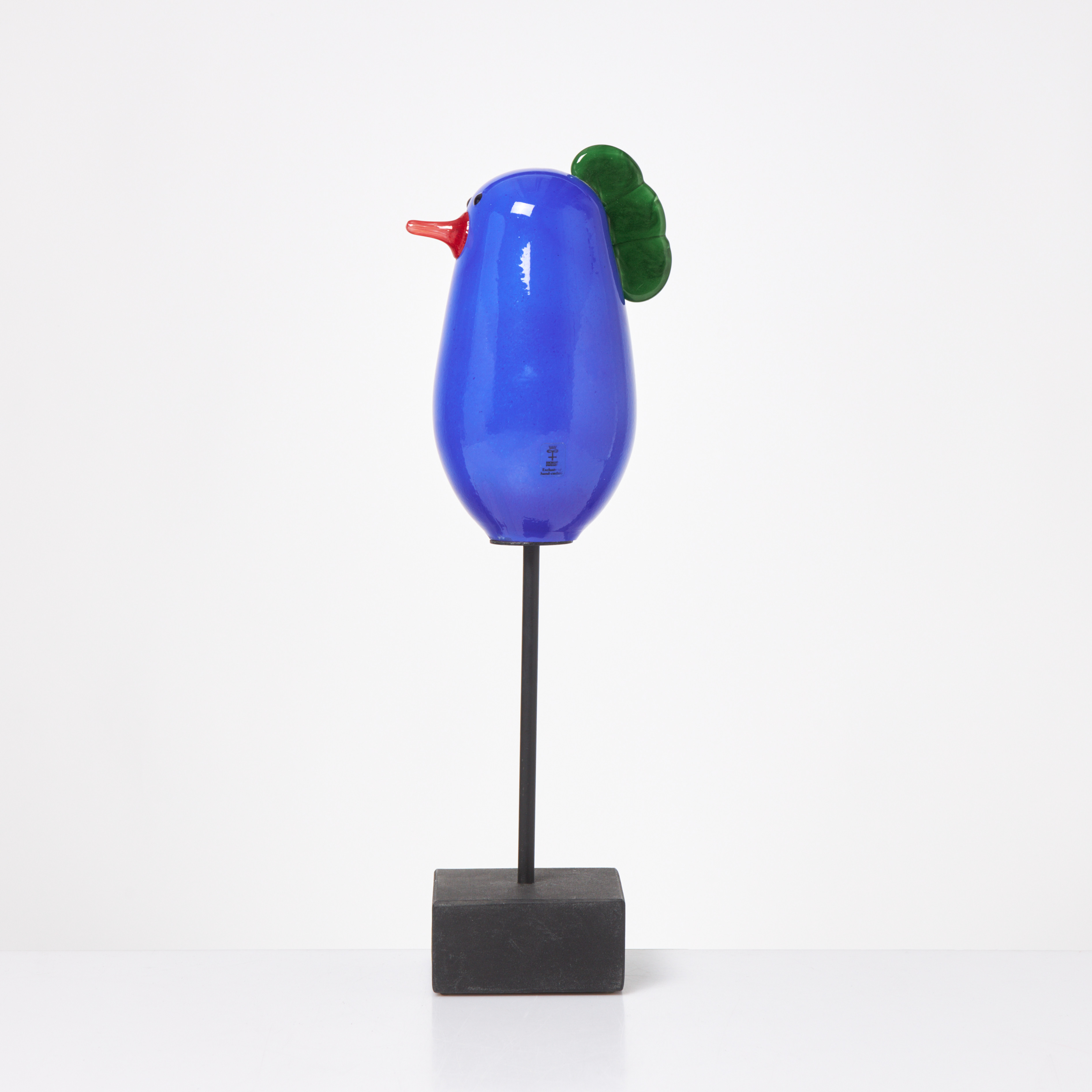 EVA LENA MARTINSSON. Glasskulptur, fågel, monogramsignerad på sockel, Skruf.