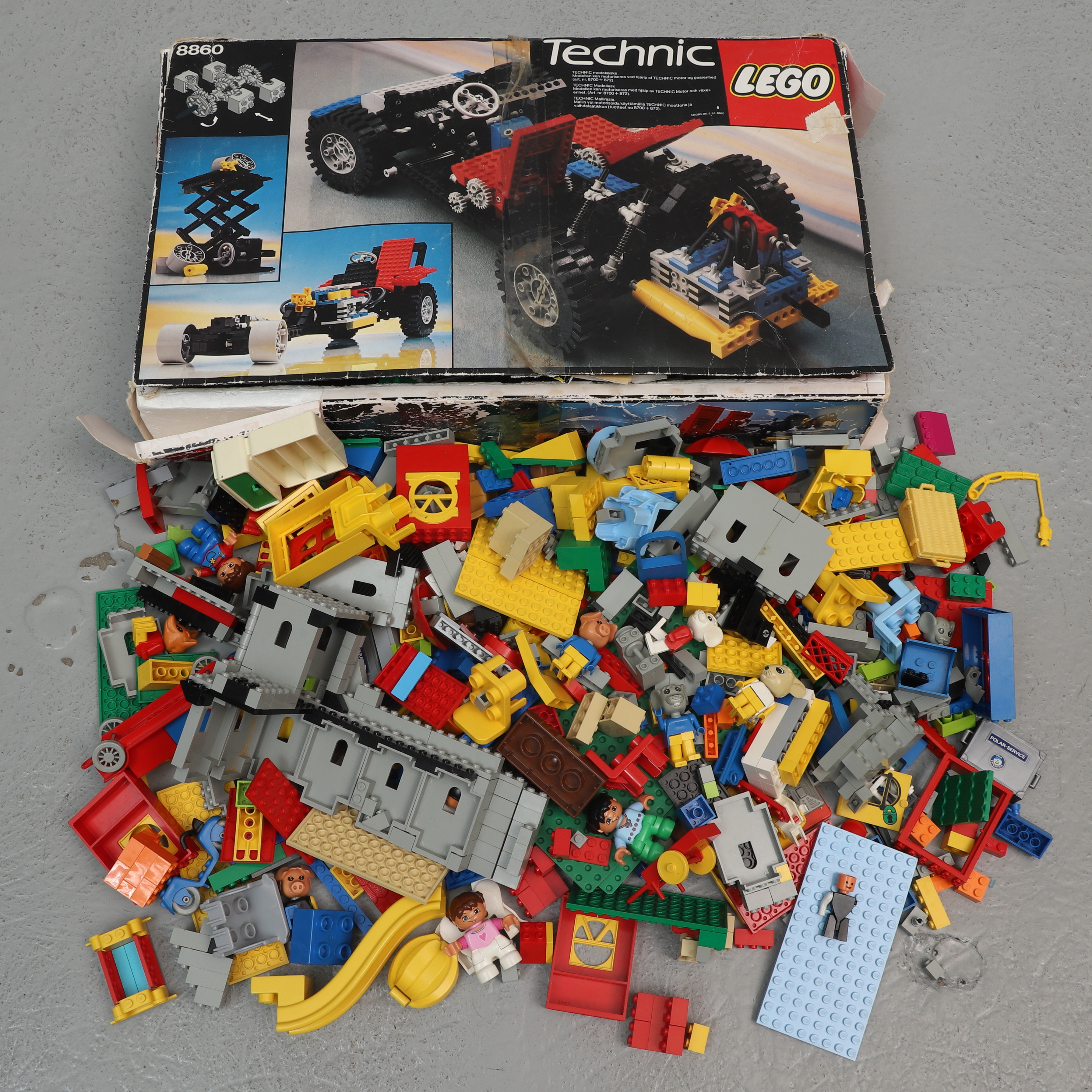 LEGO, Technic & 2 kg övrig lego, 1980-tal.