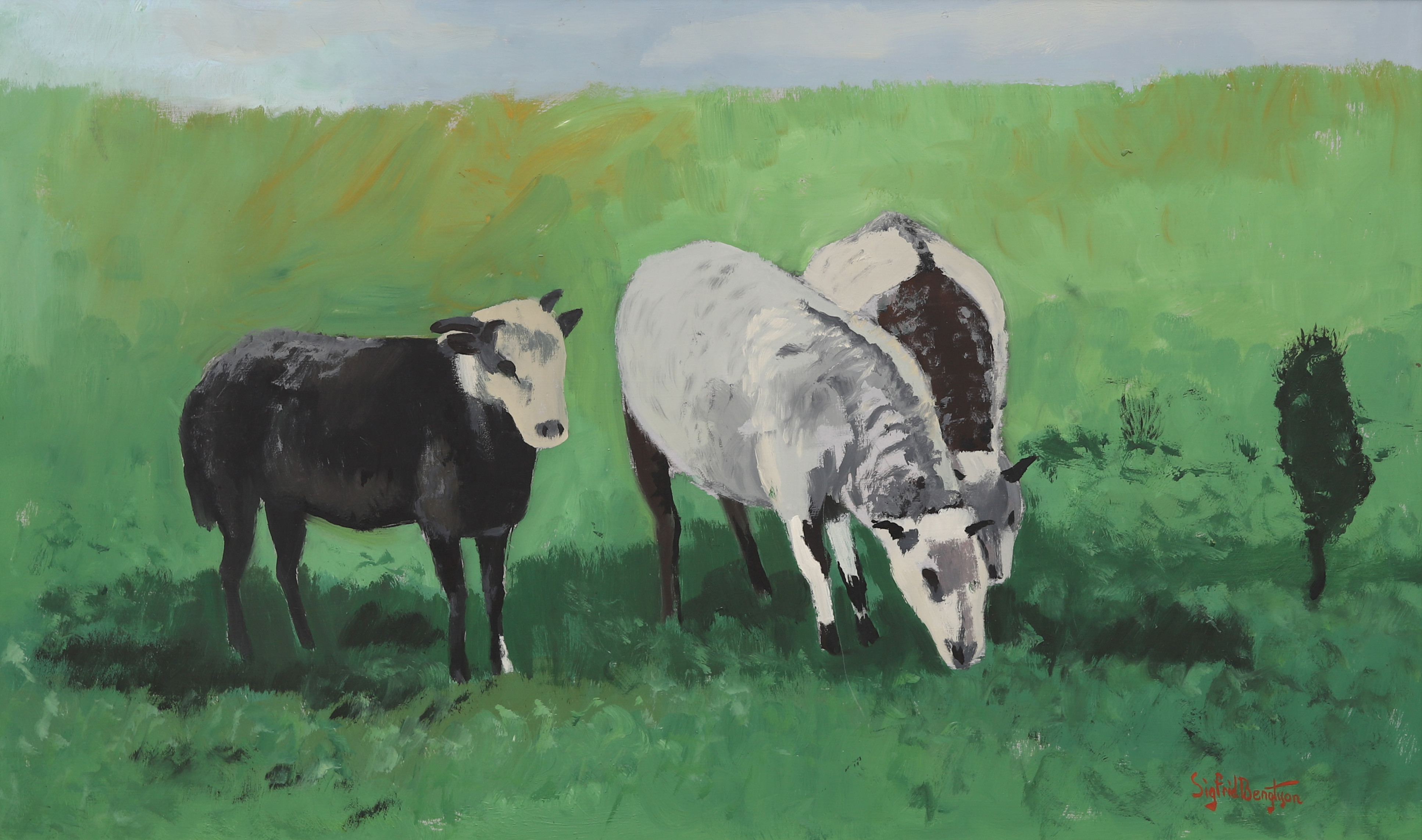 SIGFRID BENGTSSON. "Gotlandsfår", olja på pannå, signerad och daterad -68.