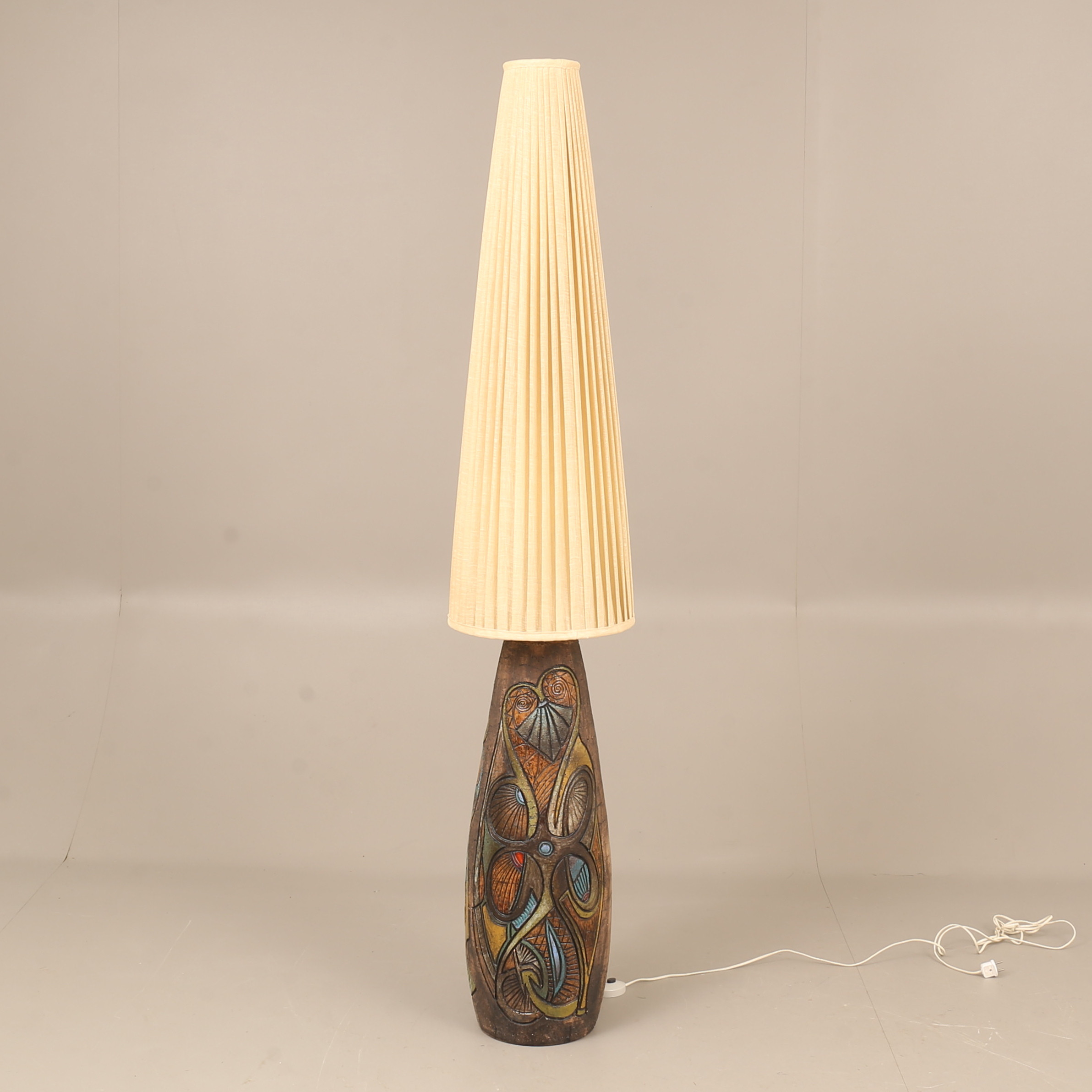 MARIAN ZAWADZKI. Golvlampa, stor modell, keramik, Tilgmans, 1960-tal.