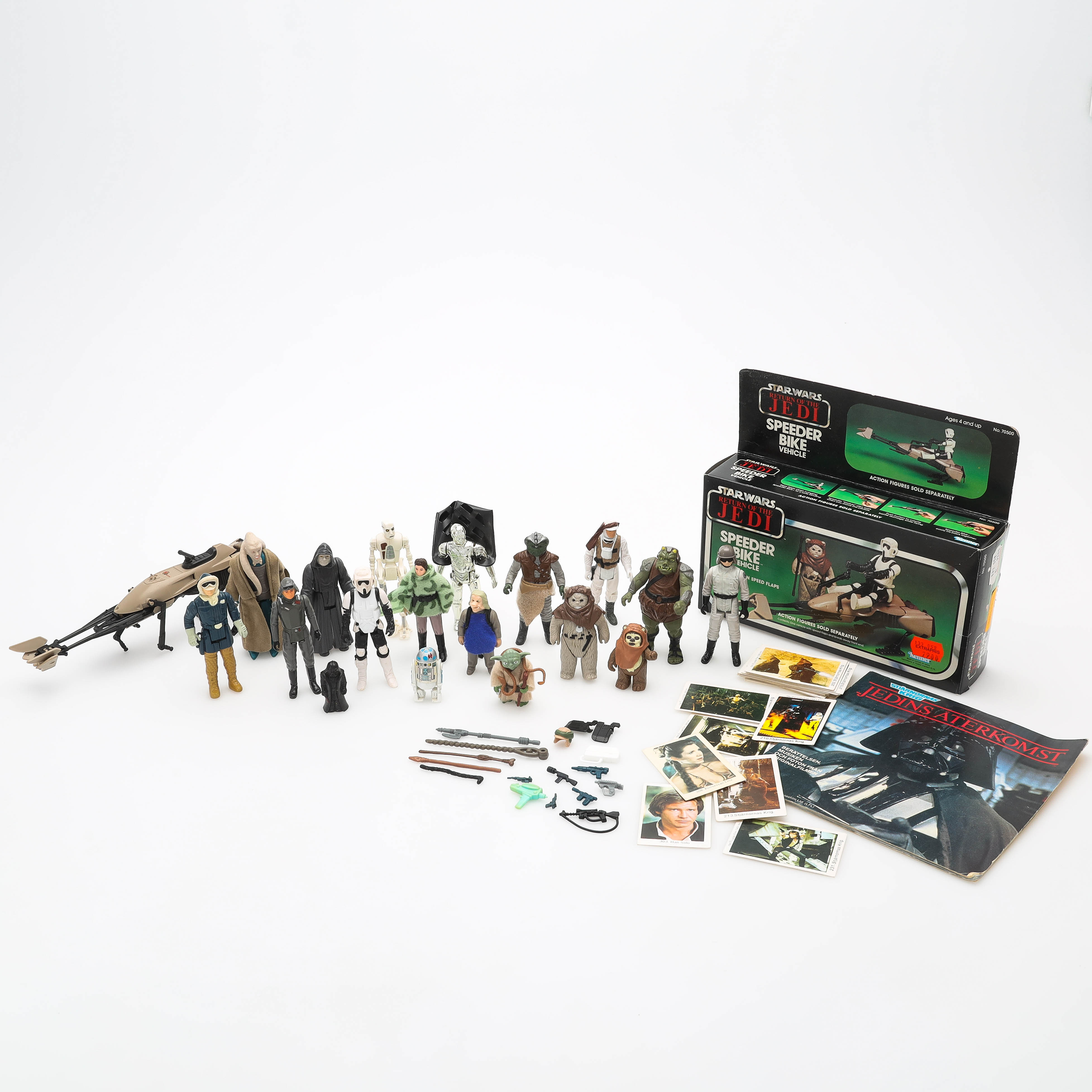 STAR WARS, 17 st figurer samt tillbehör, 1980-tal.