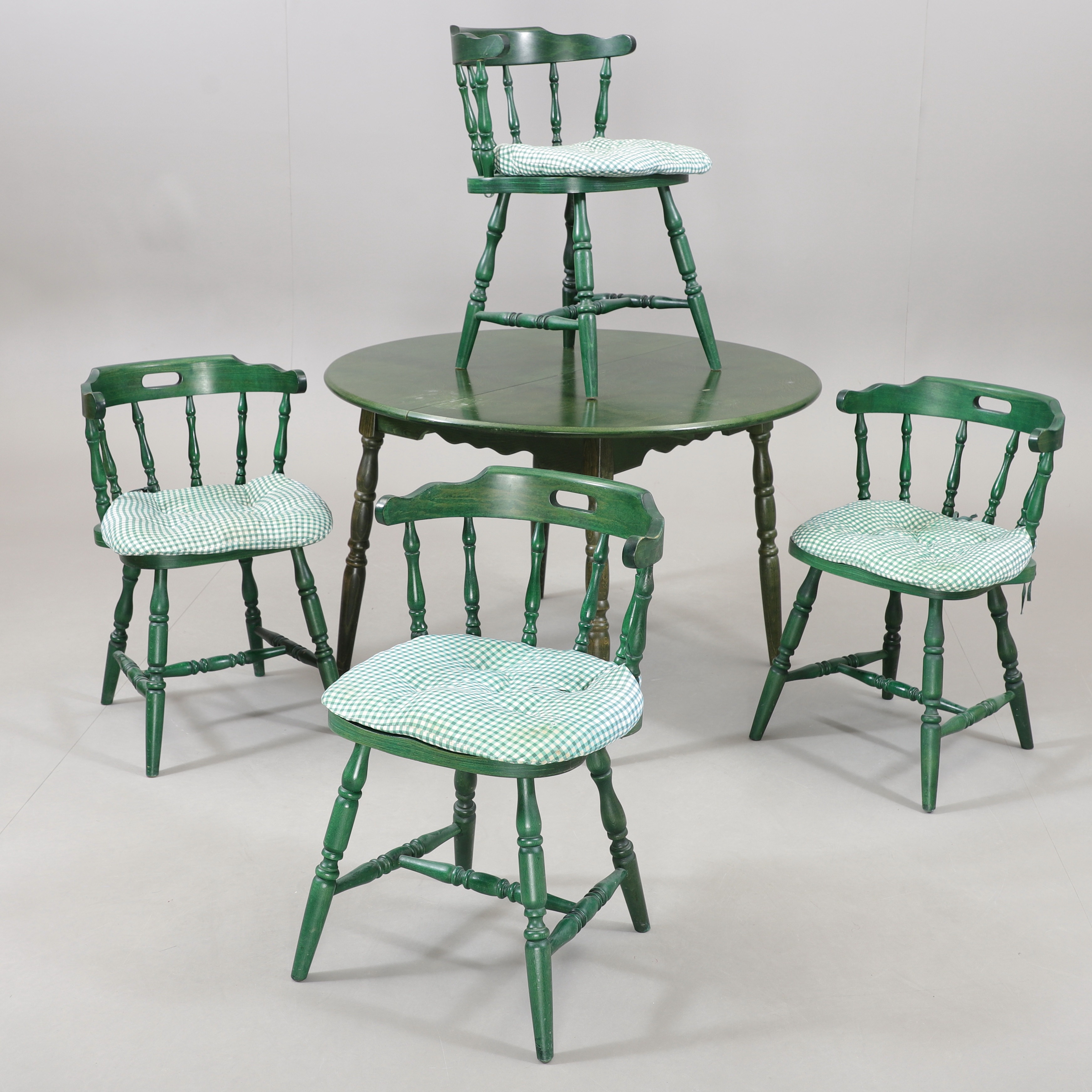 MATSALSMÖBEL, 5 delar, grönbetsad bok, "Toledo", IKEA, 1970-tal.
