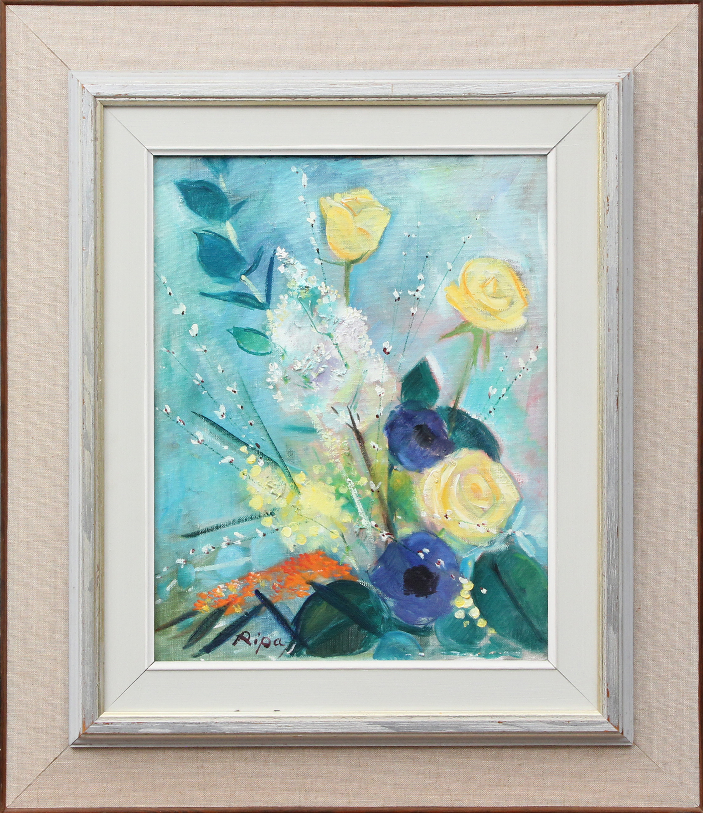 HANS RIPA. OLJA, på duk, Blomstermotiv, signerad.