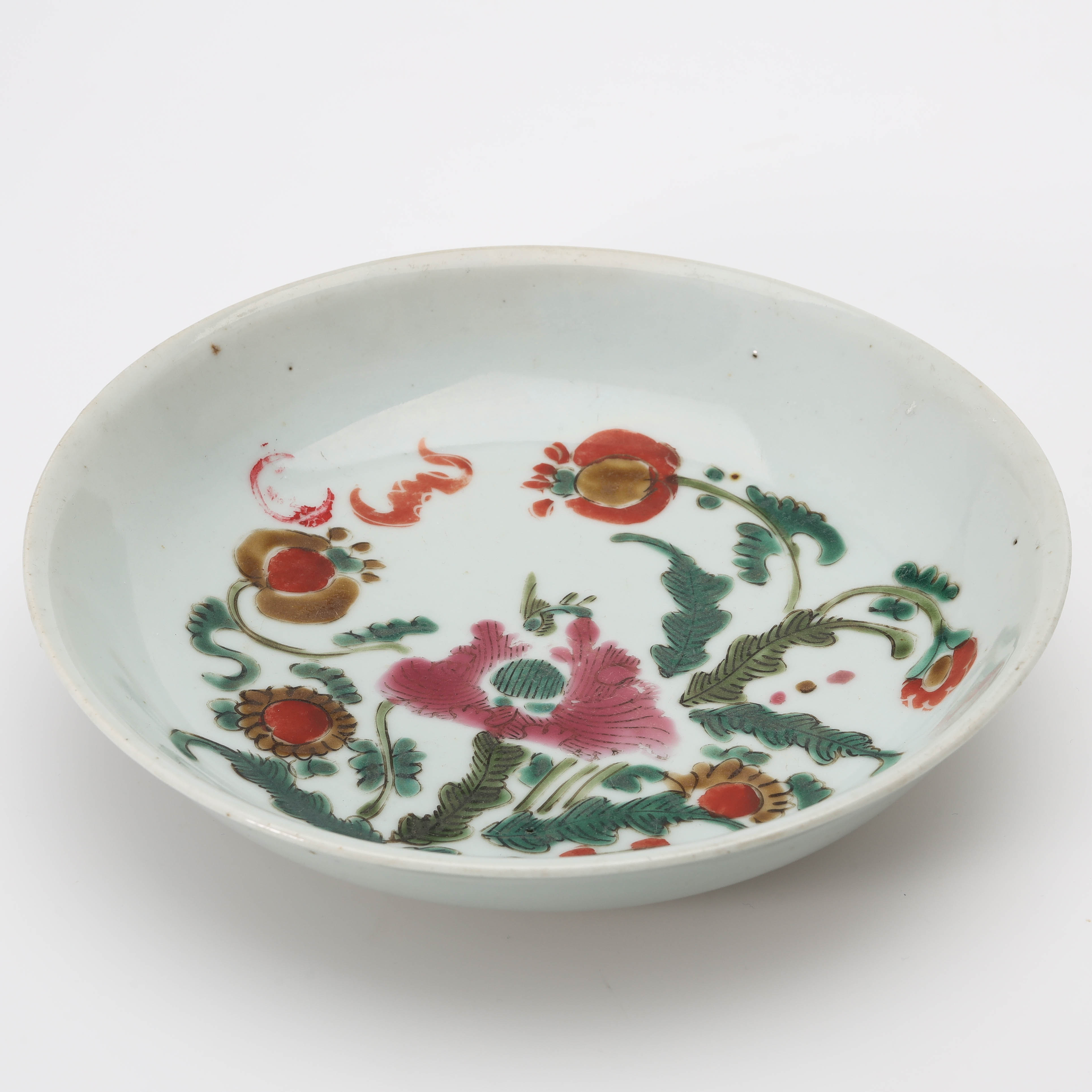 SKÅLFAT, porslin, motiv av granatäpplen och växtlighet, Kina, 1800-tal.