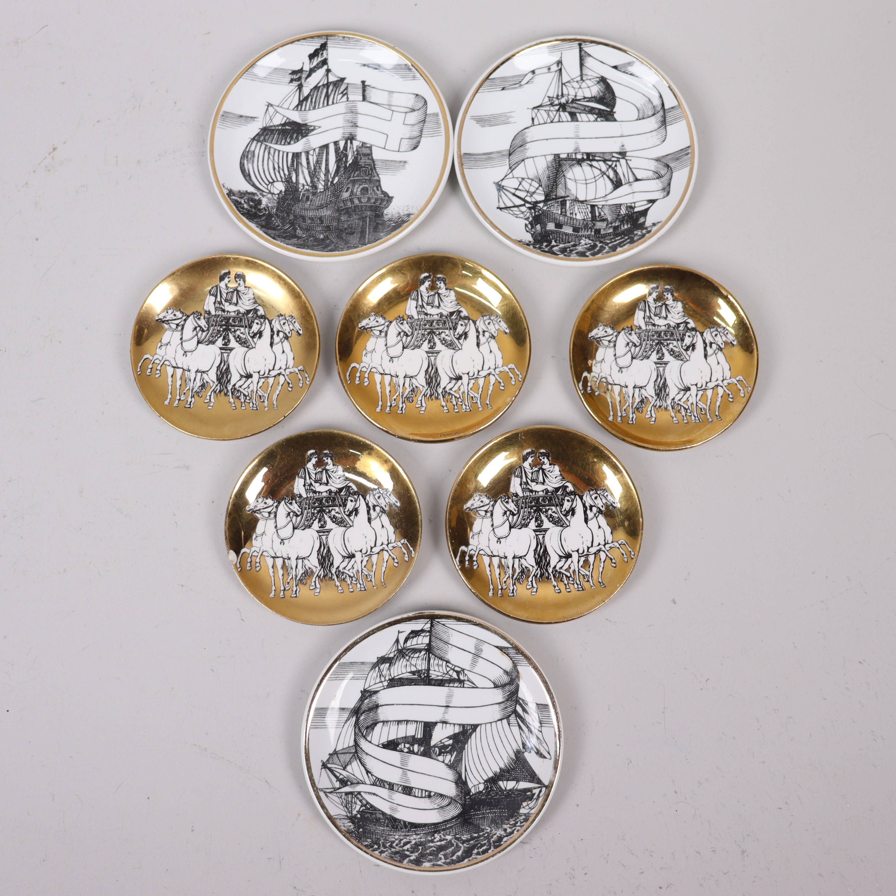 PIERO FORNASETTI. coasters, Milano, Italien, 8 st.