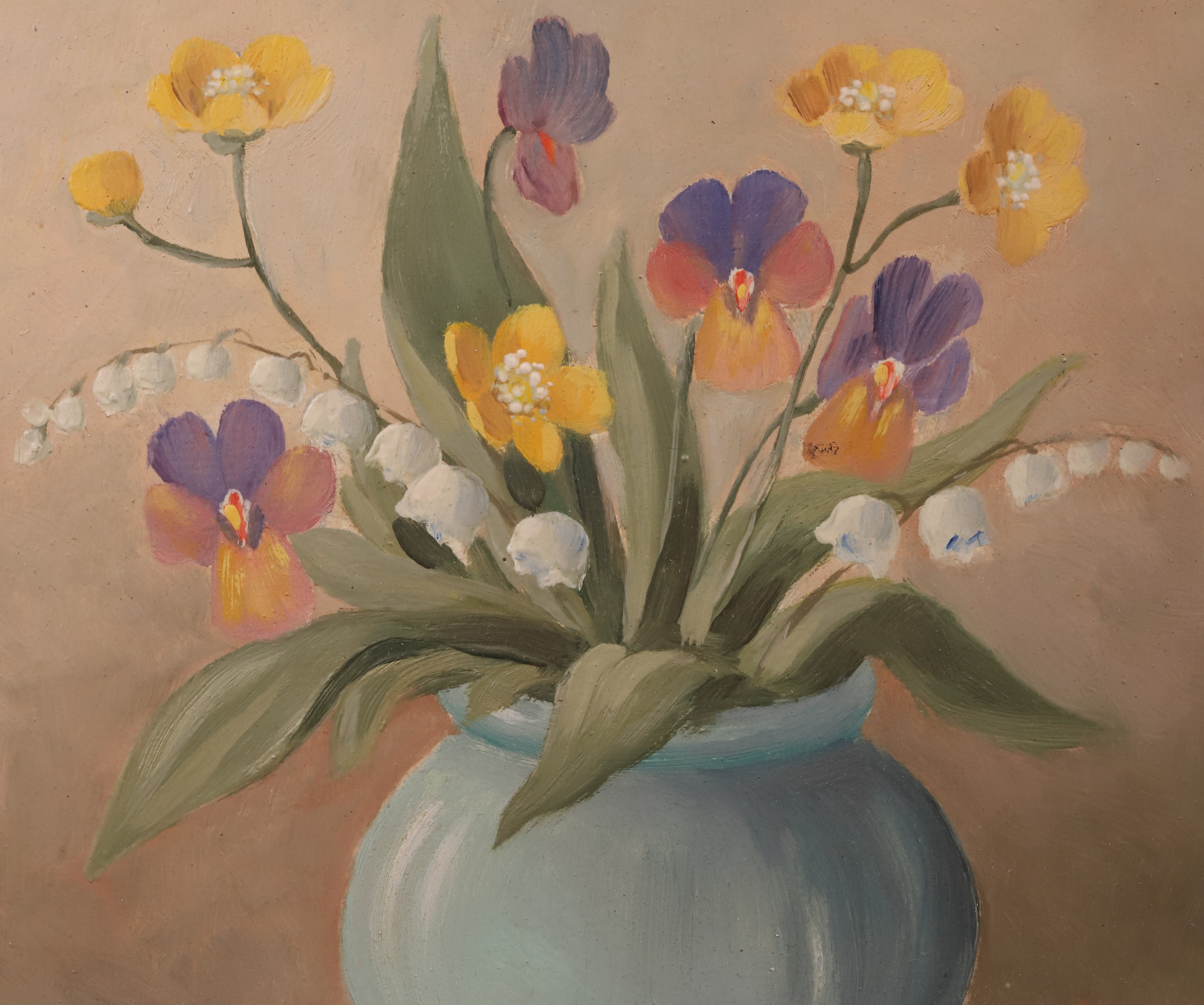 VICTOR HÄGERSTRAND. BLOMSTERSTILLEBEN, OLJA PÅ PANNÅ SIGNERAD.