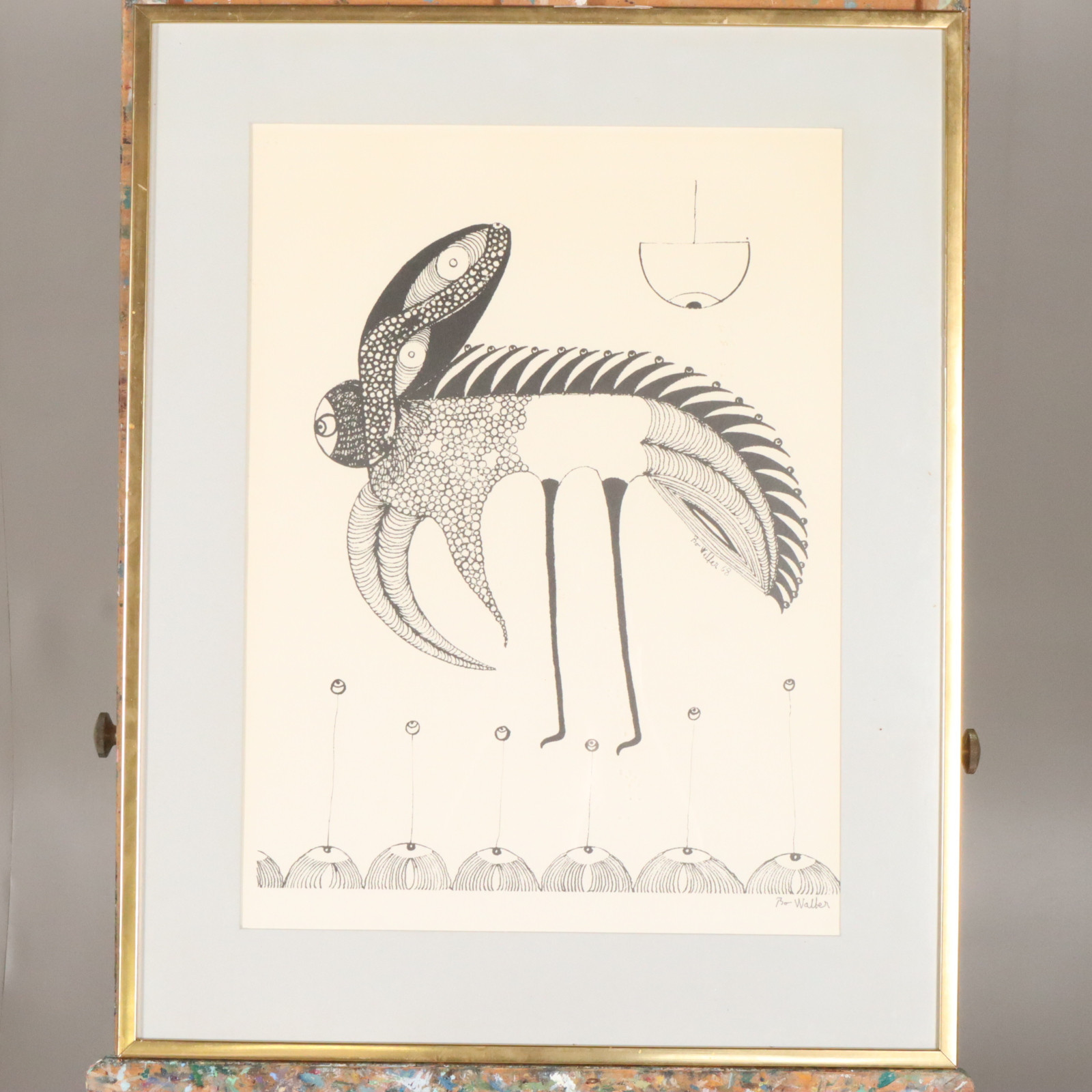 BO WALTER. LITOGRAFI, signerad samt daterad.