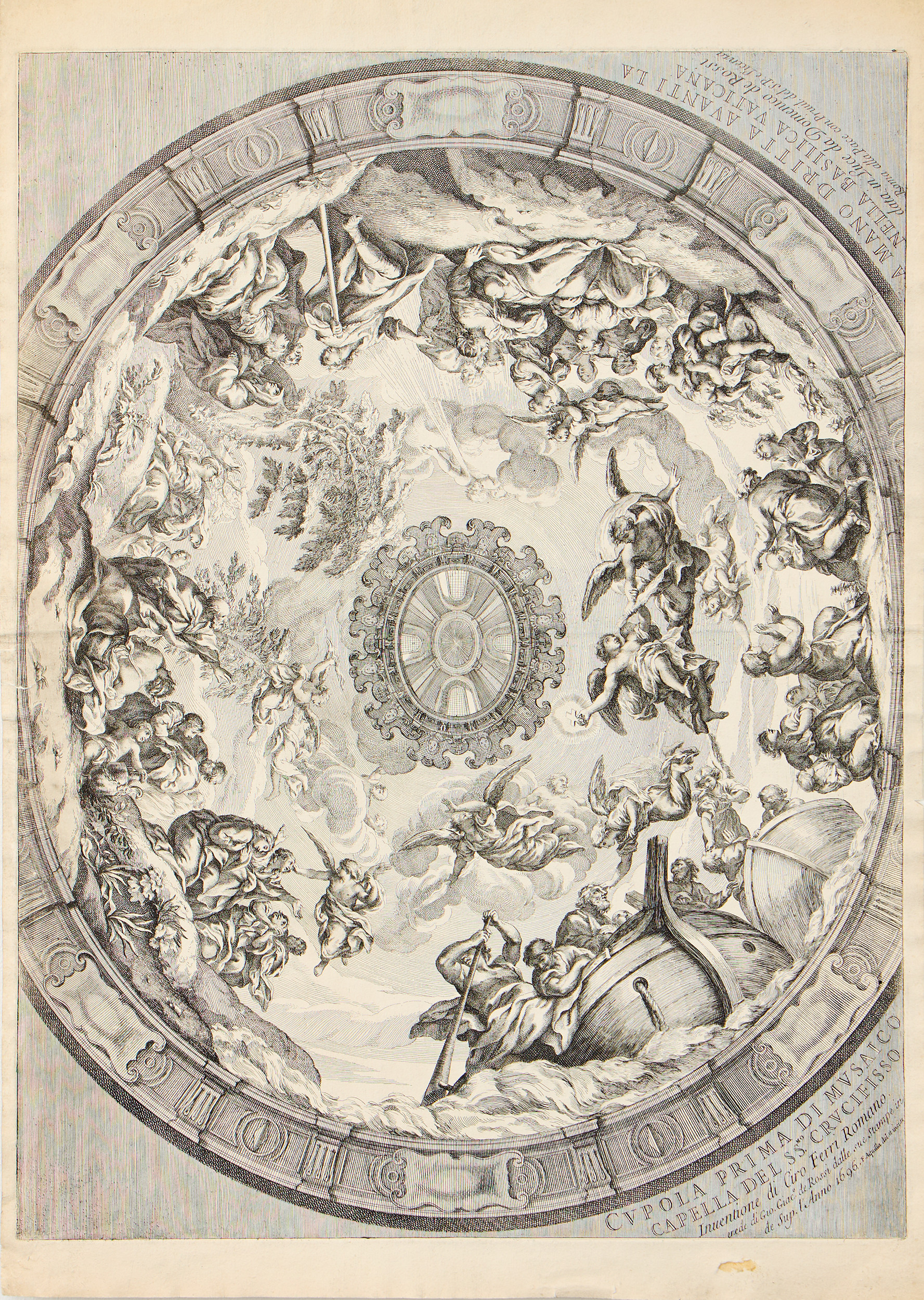FRANCESCO FARAONE AQUILA 1676-1740. "Cupola prima di Musaico capella del SS crucifisso".