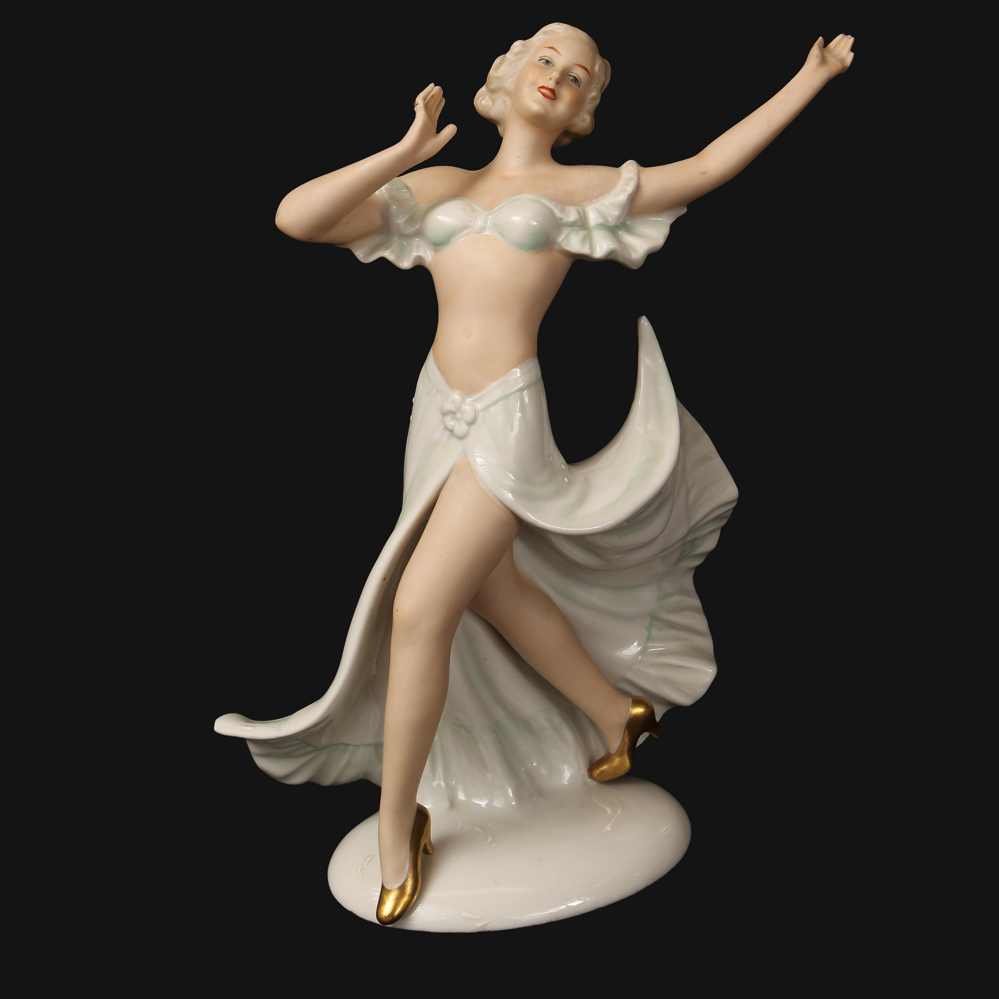 FIGURIN, porslin, dansande ballerina, Wallendorf, Tyskland.
