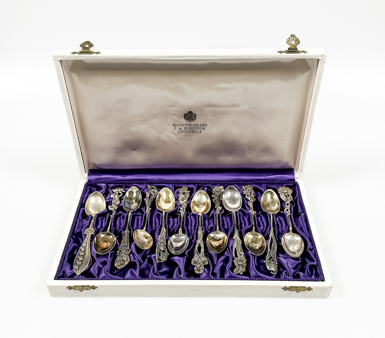 KAFFESKEDAR, 12 st, Silver, GEWE, 1960-tal.