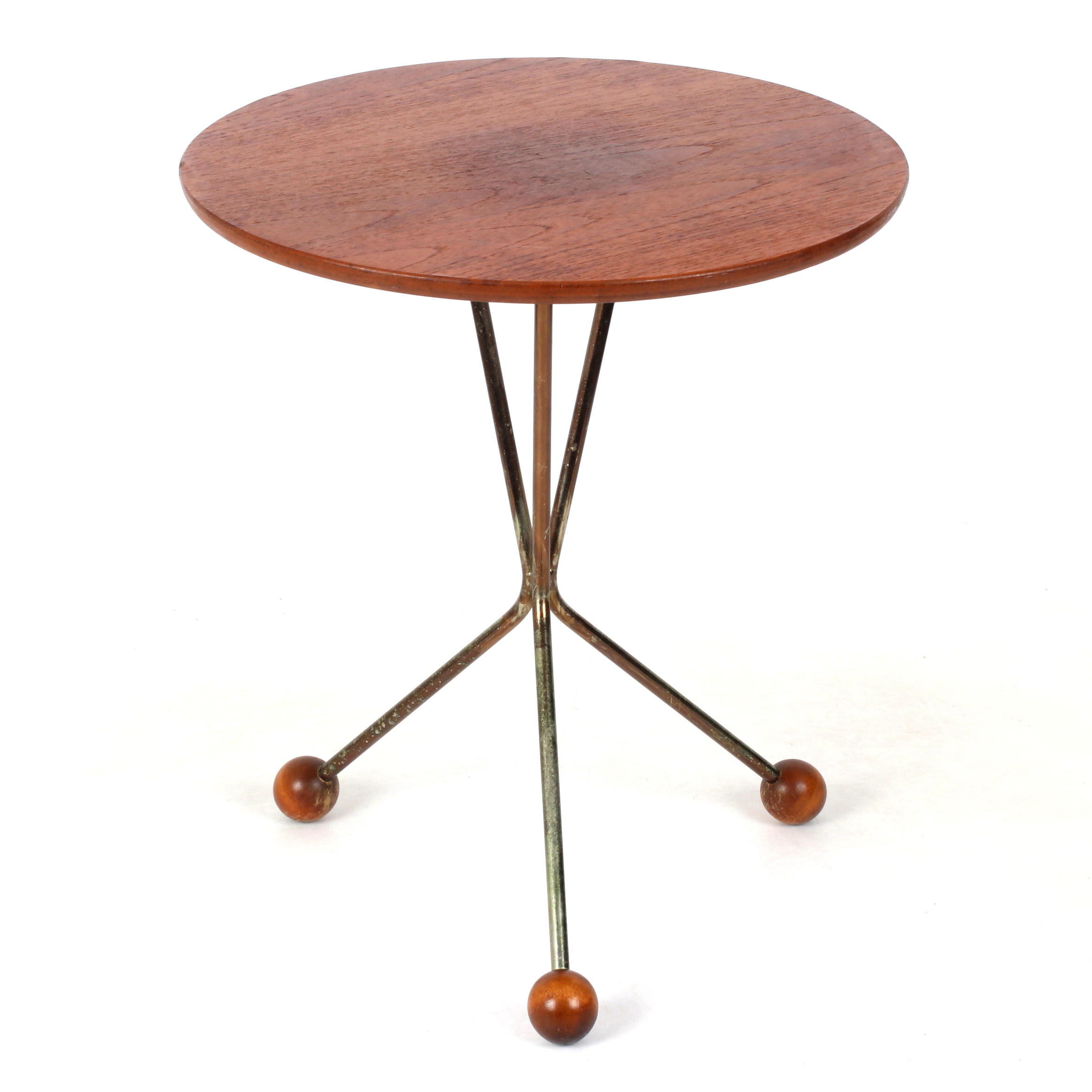 ALBERT LARSSON. Sidobord, teak, koppar, "Albertsbordet", Tibro, 1960-tal.