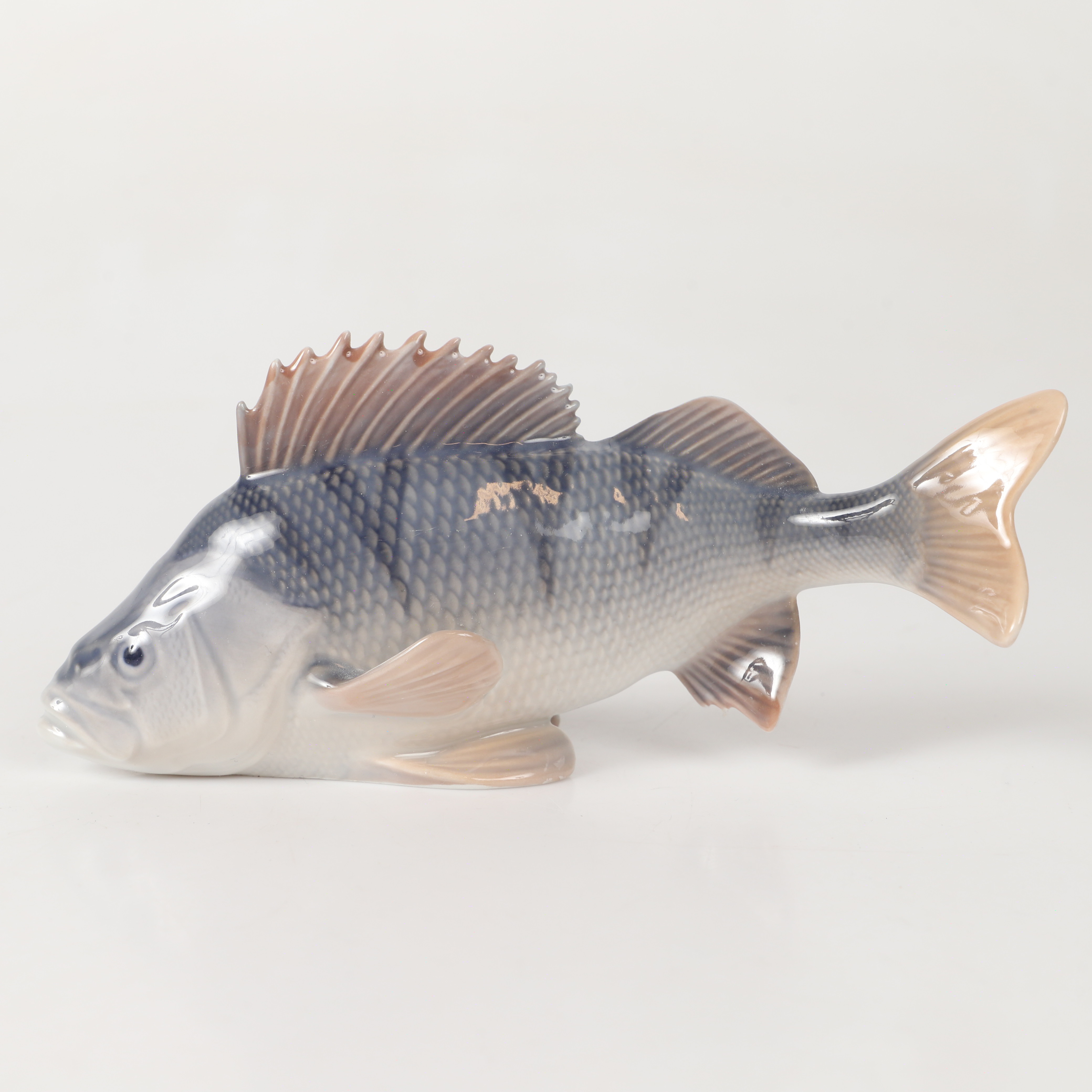FIGURIN, abborre, porslin, Royal Copenhagen, Danmark.