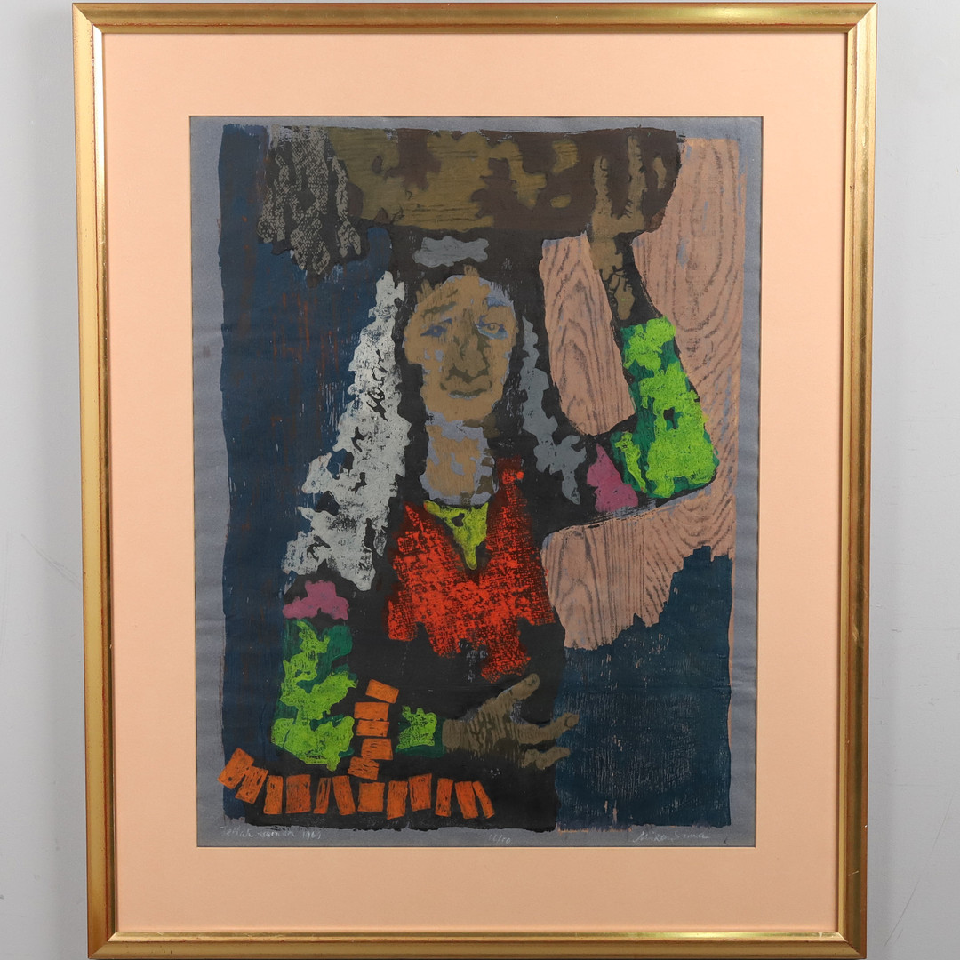 MIRON SIMA. Träsnitt, signerad, numrerad 16/50, daterad 1969.