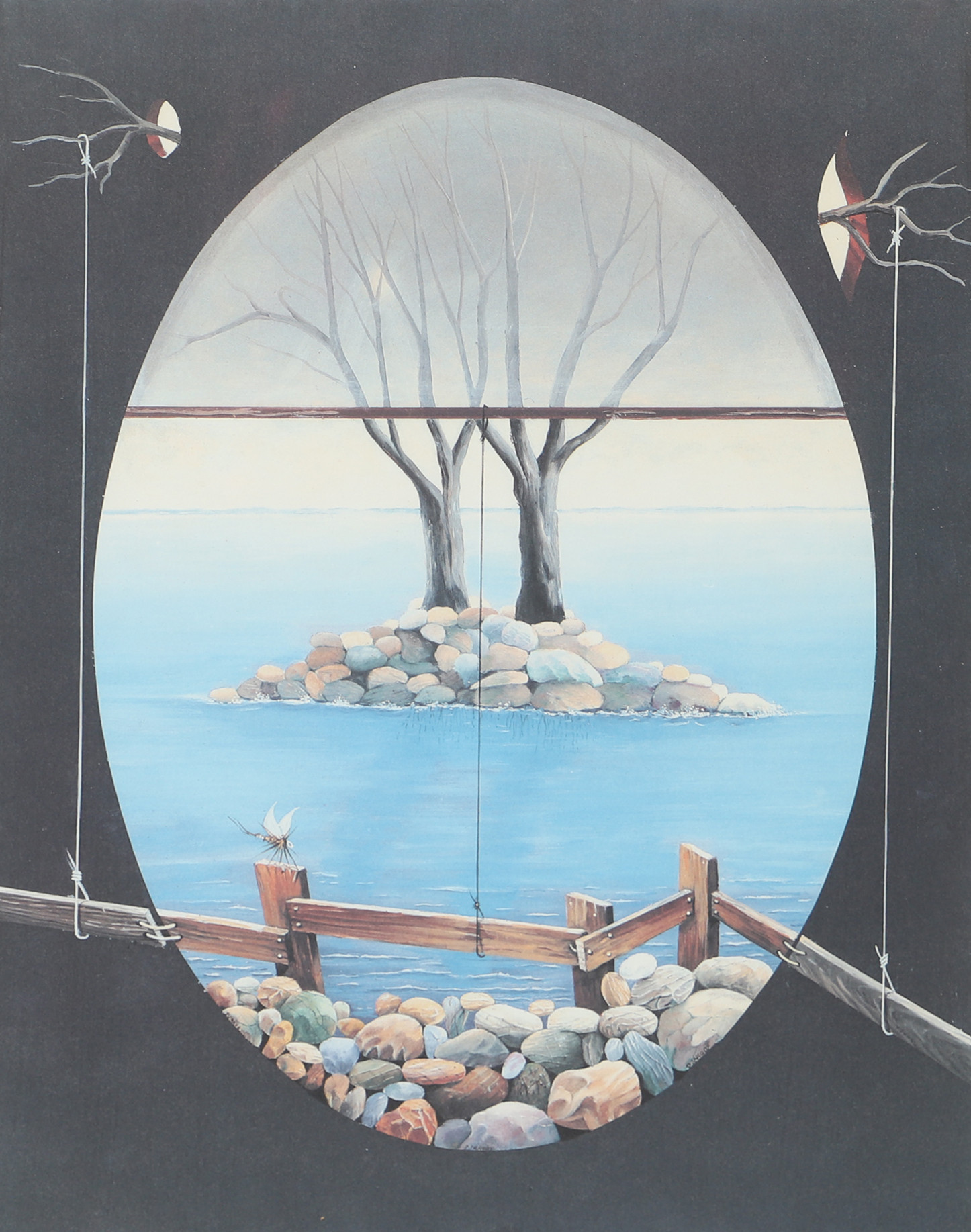 PETER JAKOBY. Utsikt, färglitografi, signerad.