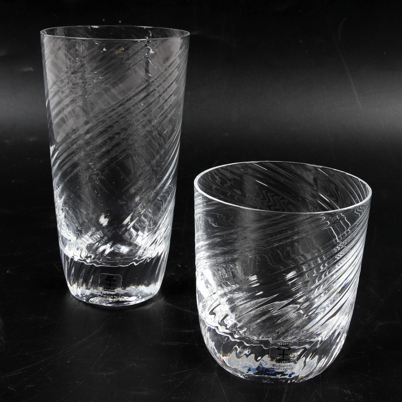 GLASSERVISDELAR, 14 st, glas, "Skruf", Skrufs glasbruk, 1900-tal.