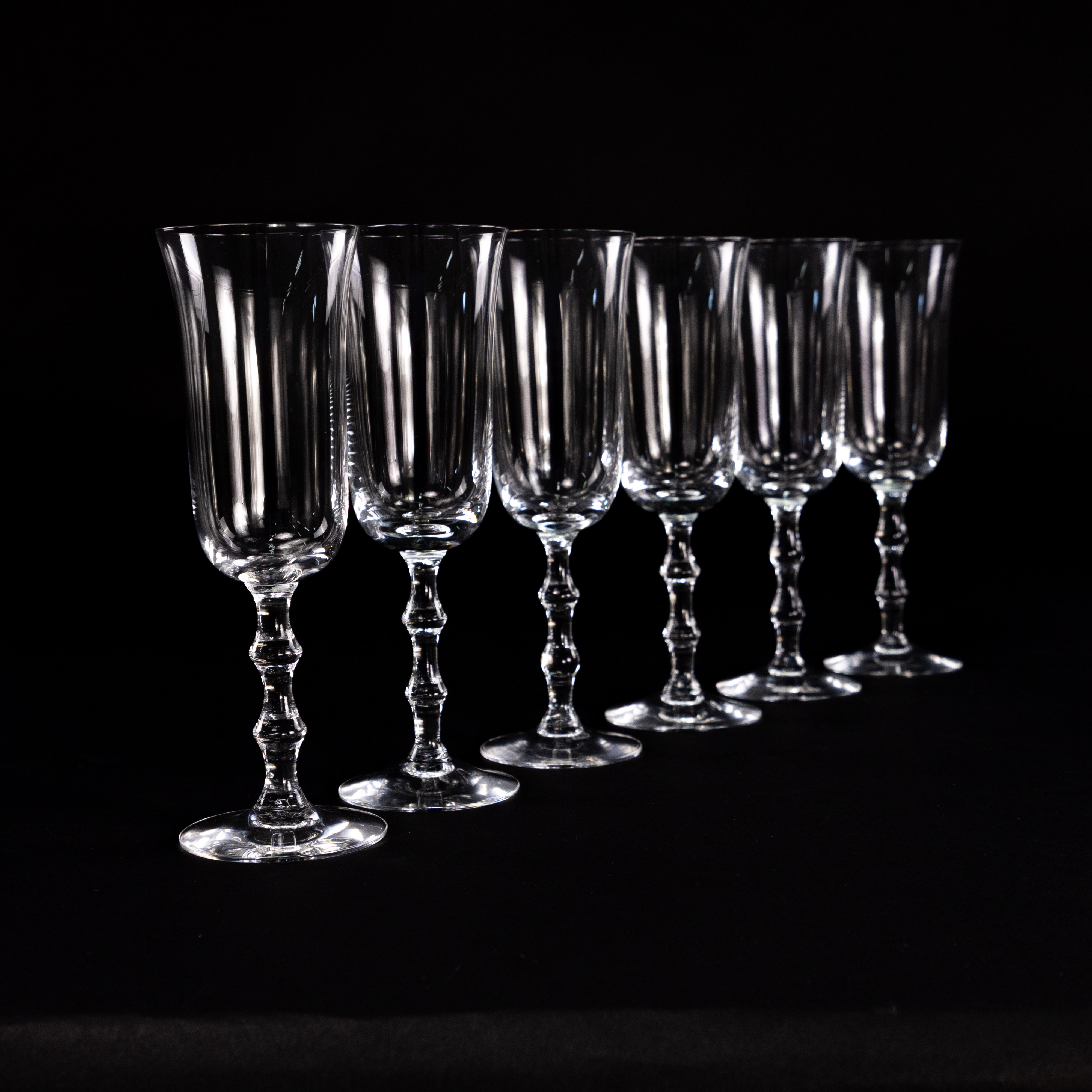 SIMON GATE. Champagneglas, 6 st, "Salut", Orrefors.