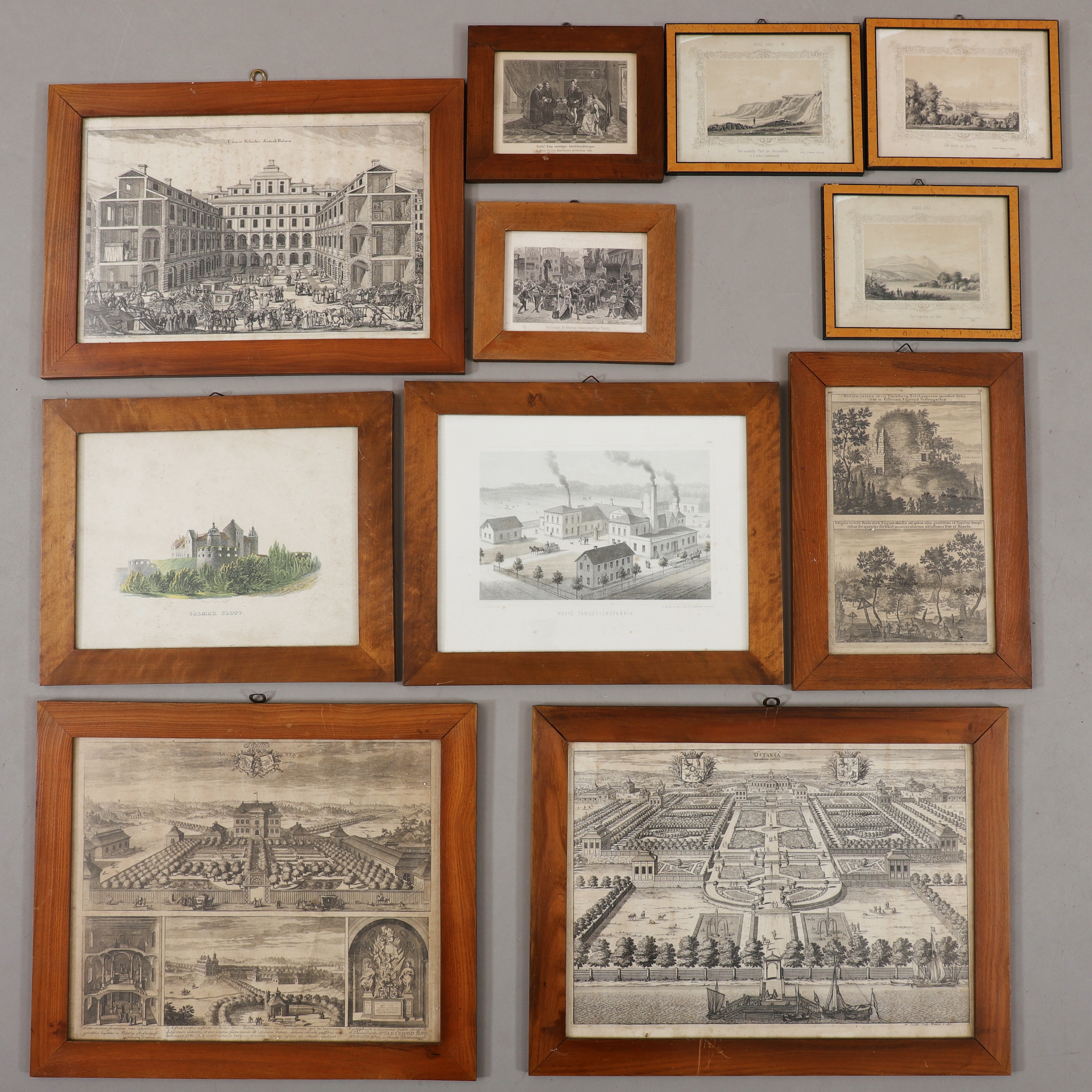 GRAFISKA BLAD, 11 st tryck, Wexiö Tändsticksfabrik, Calmar Slott mm.