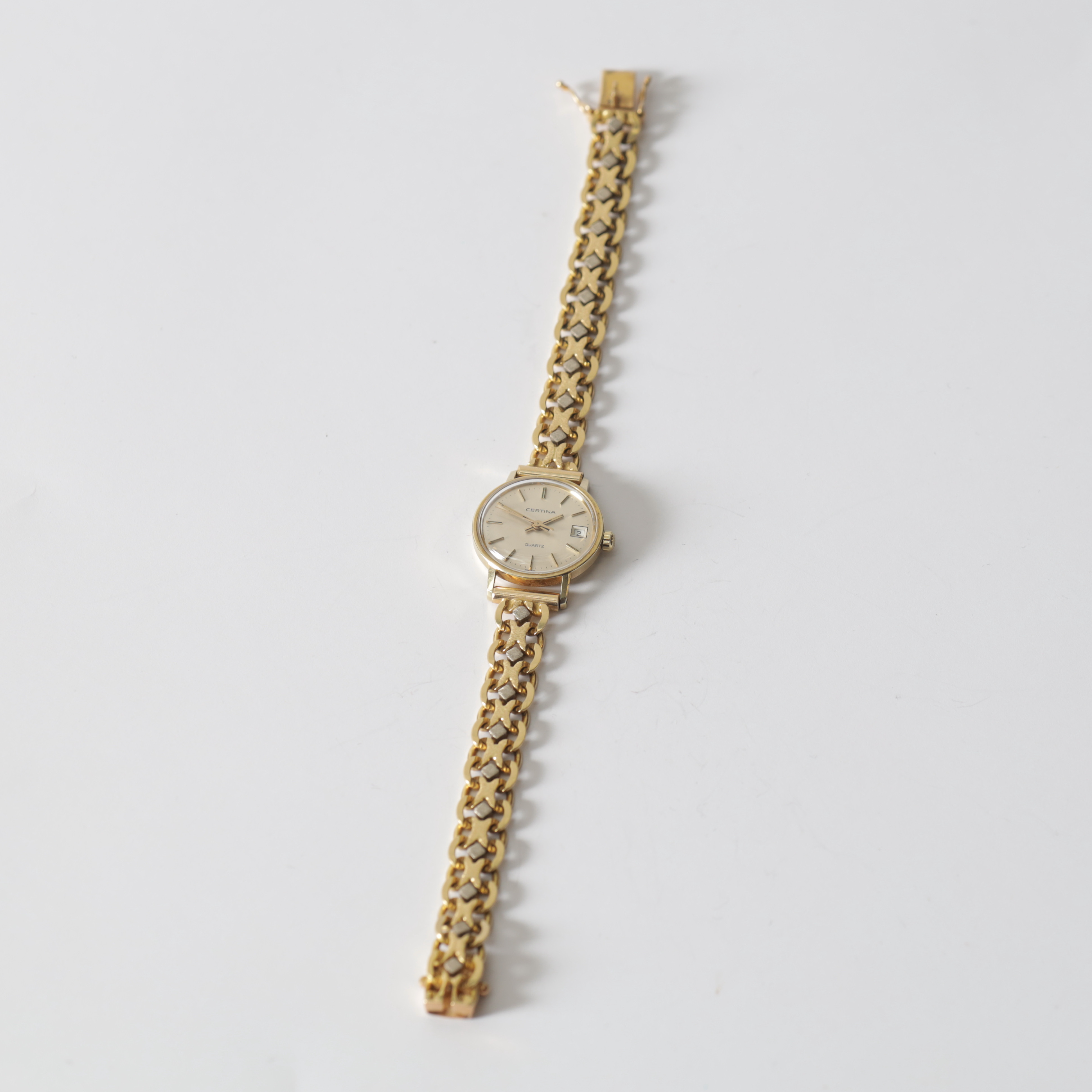 ARMBANDSUR, 14K & 18K guld, Certina, quartz, 1980-tal. Totalvikt ca 32,9 g.