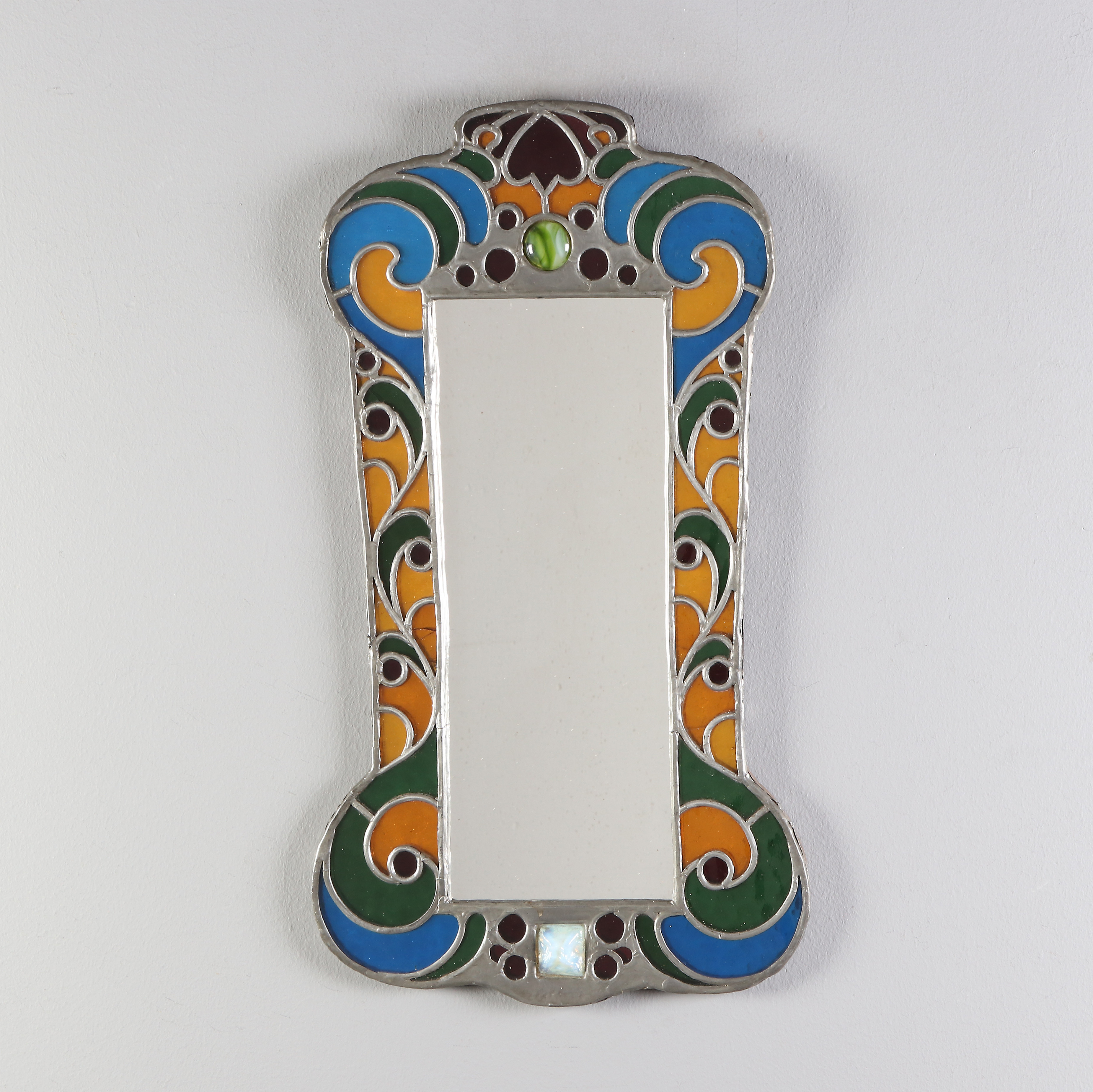 SPEGEL. Blyinfattat glas. Jugend, tidigt 1900-tal.