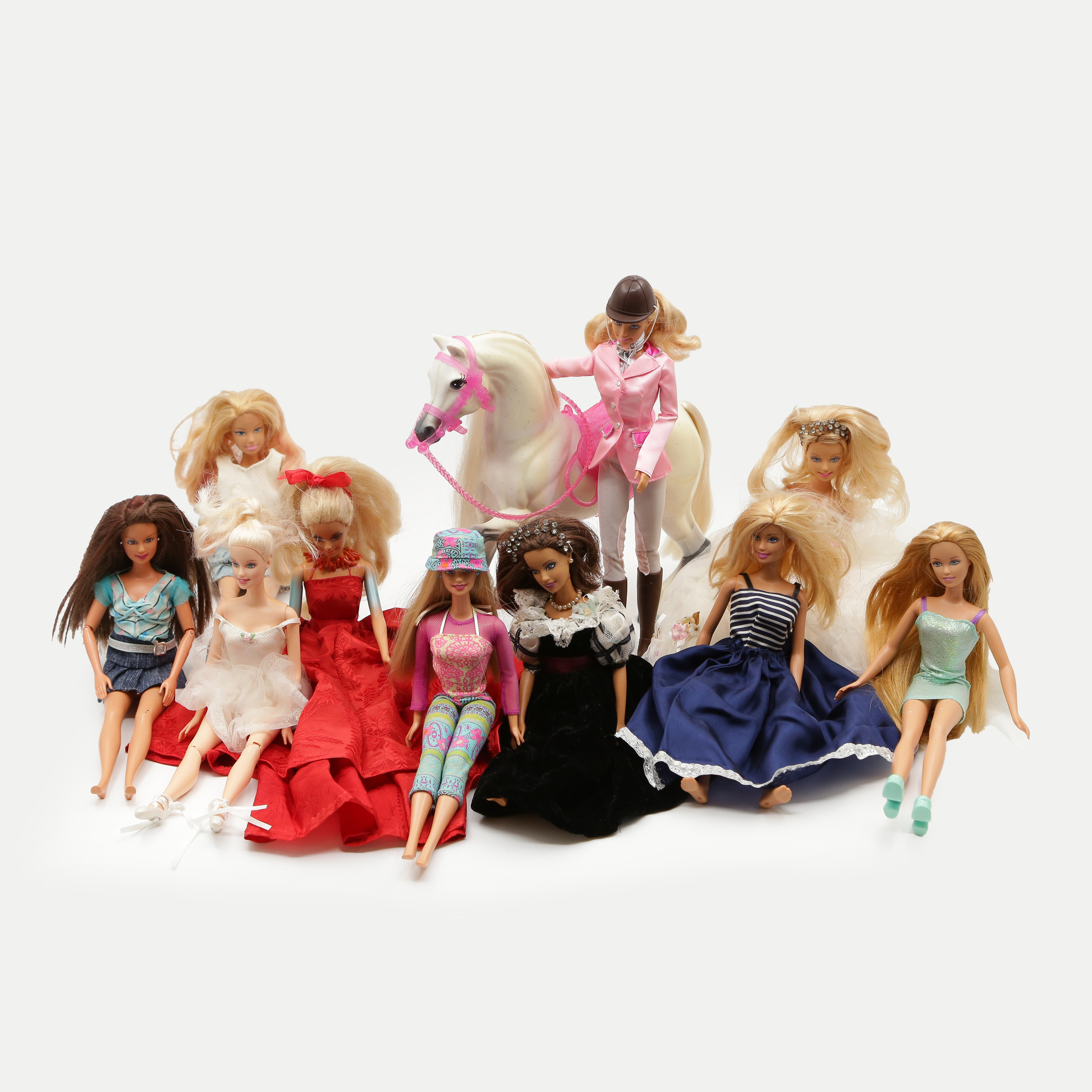 SAMLING BARBIEDOCKOR OCH HÄST, MATTEL, 1991-1999.