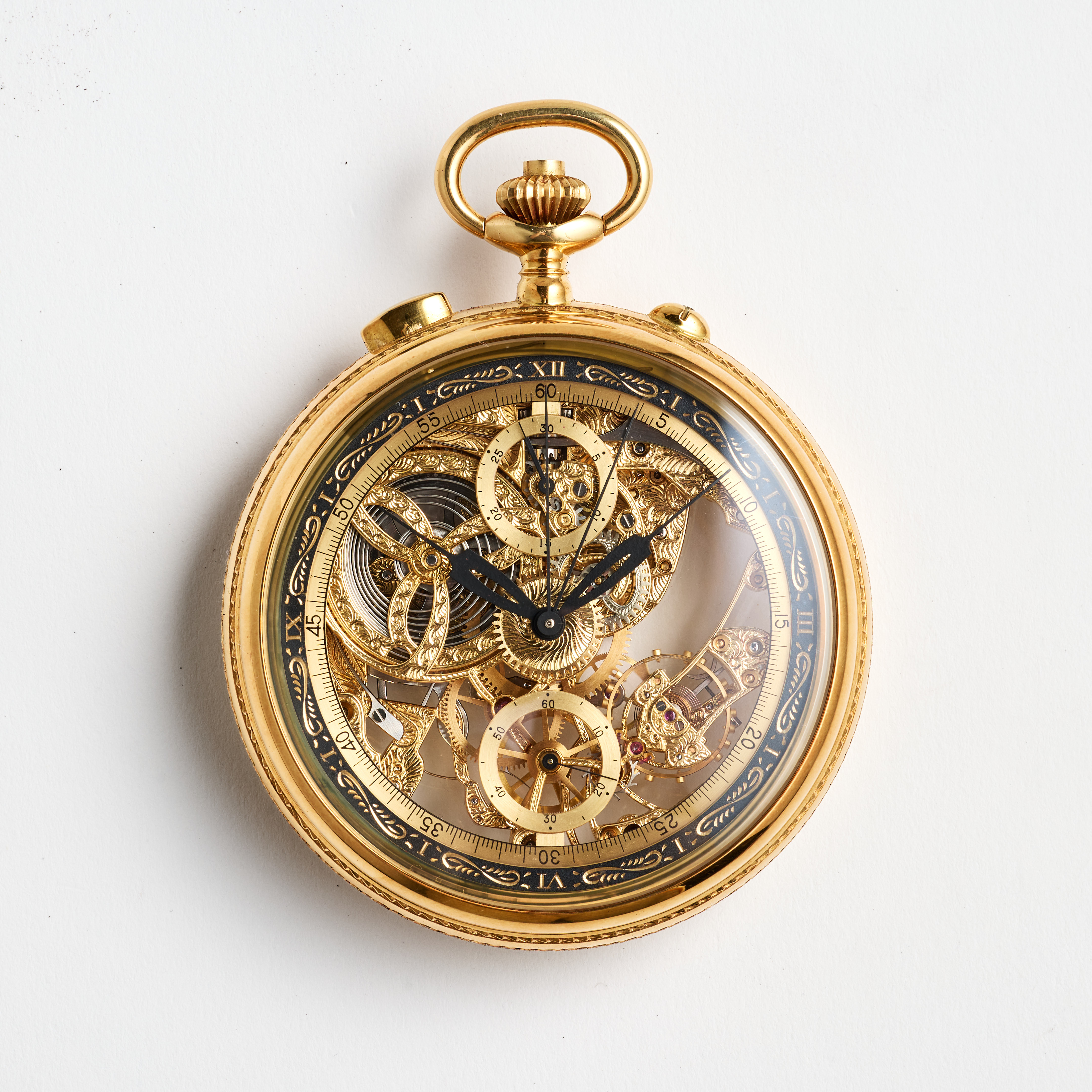 OMEGA, Louis Brandt, fickurskronograf, 69 mm, 18K guld, ca 1984.