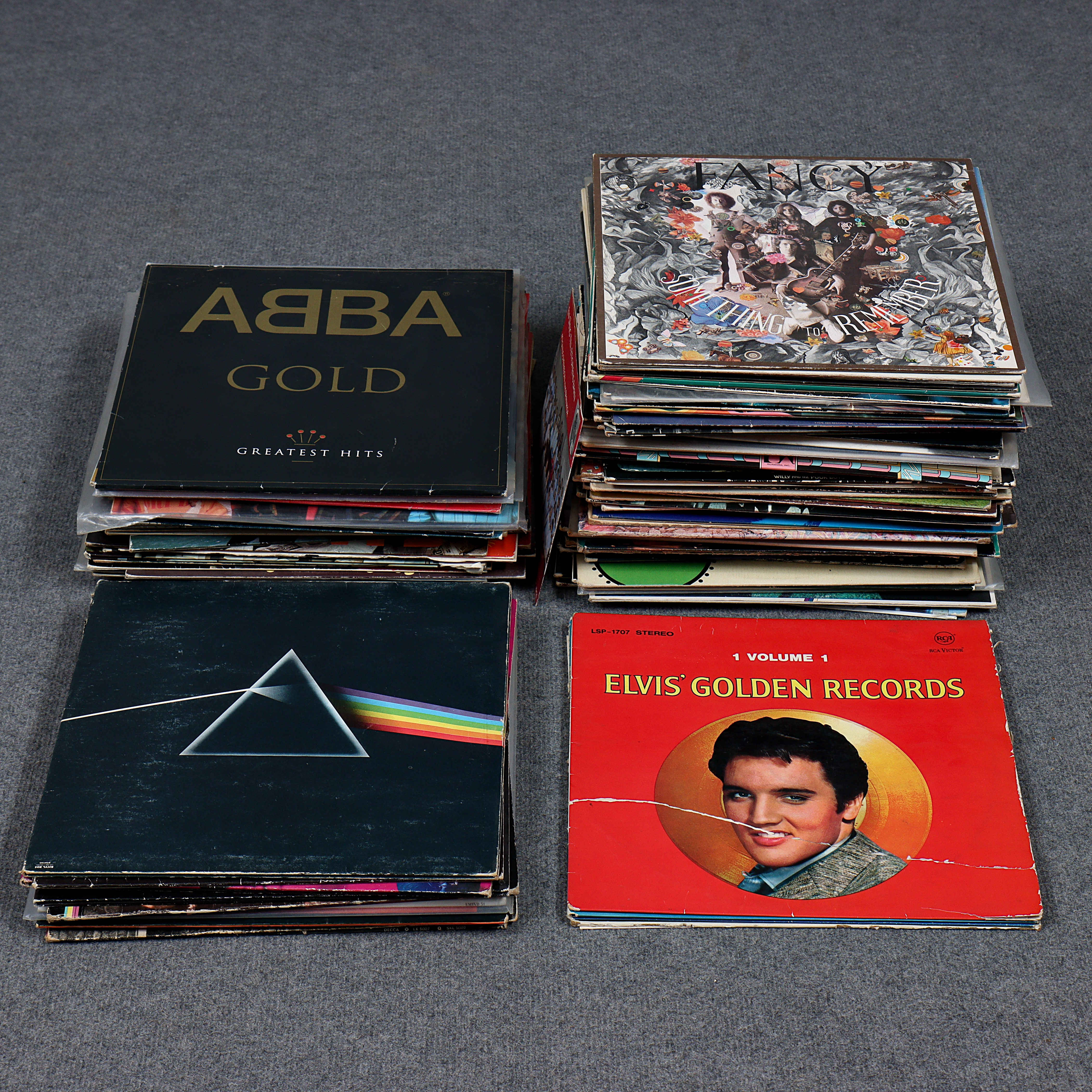 ÖVER 100 LP-SKIVOR, PINK FLOYD, ALICE COOPER, ABBA, JOHN LENNON, STATUS QUO, DEEP PURPLE, JIM REEVES, M.FL.