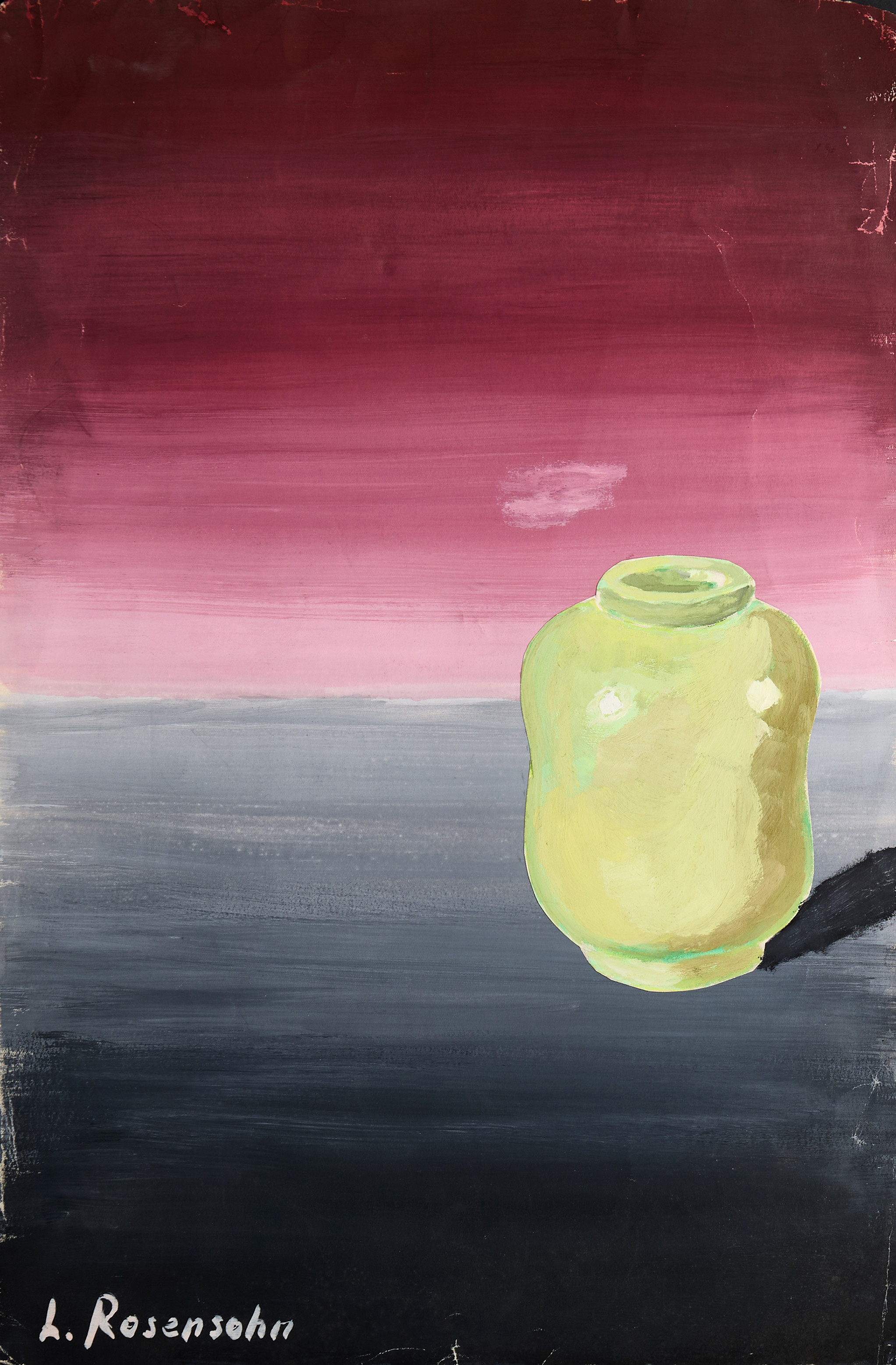 LENNART ROSENSOHN (1918-1994). 2 st stilleben med äpple samt vas, signerade, gouache, collage.