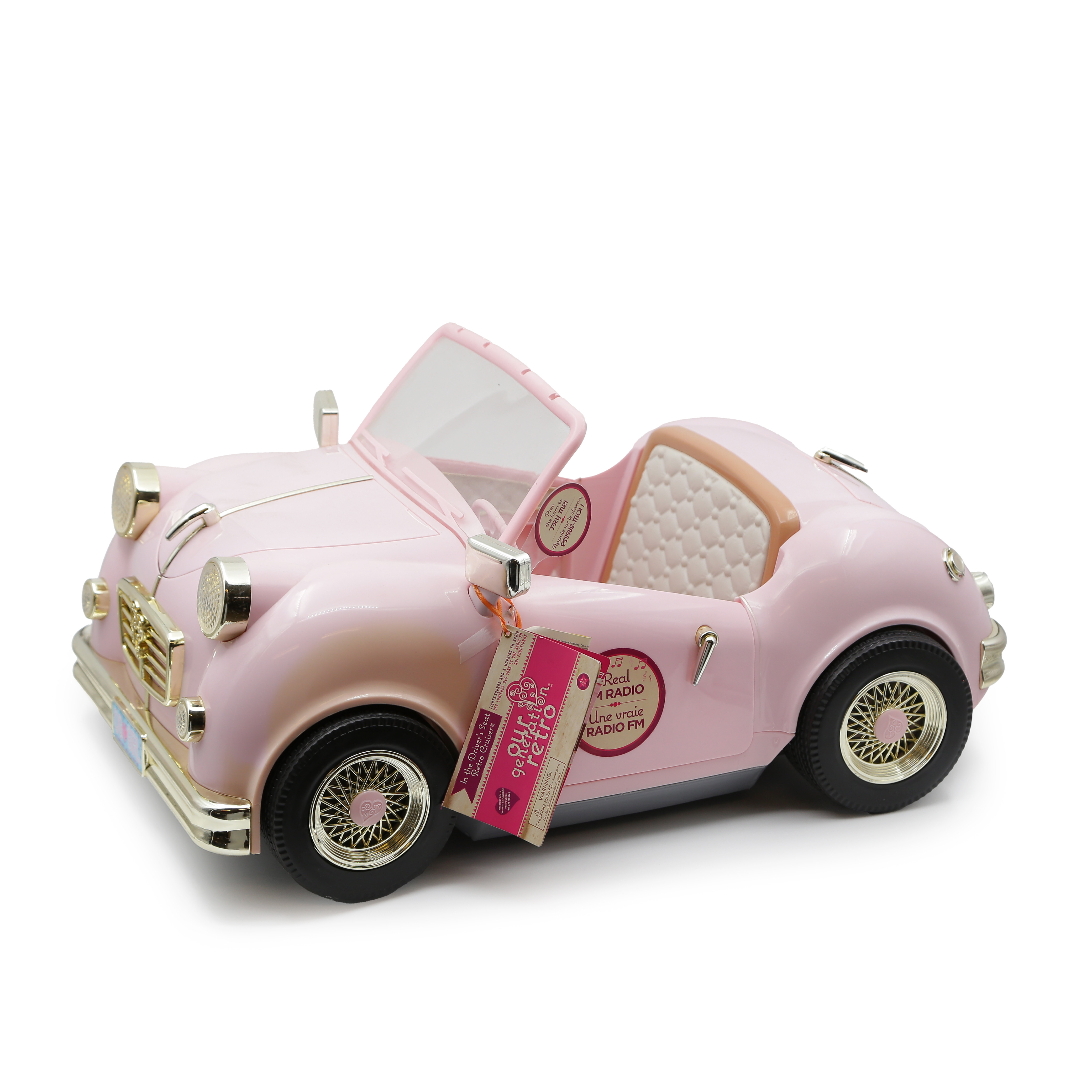 ROSA RETROBIL (63cm) "OUR GENERATION RETRO CRUISER" MED FM RADIO, TILL DOCKOR, 2000-TAL.